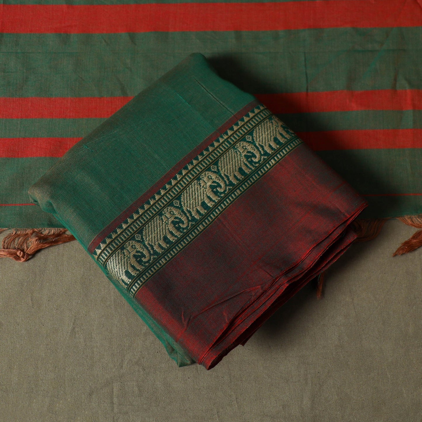 Dharwad cotton 3pc unstitched dress material with border 73