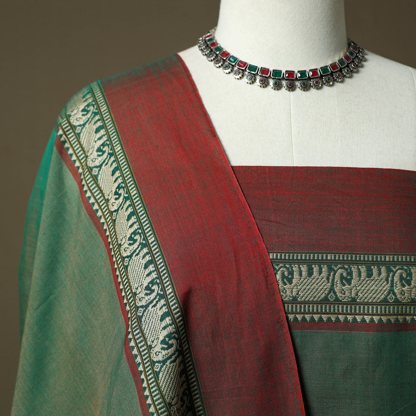 Dharwad cotton 3pc unstitched dress material with border 73