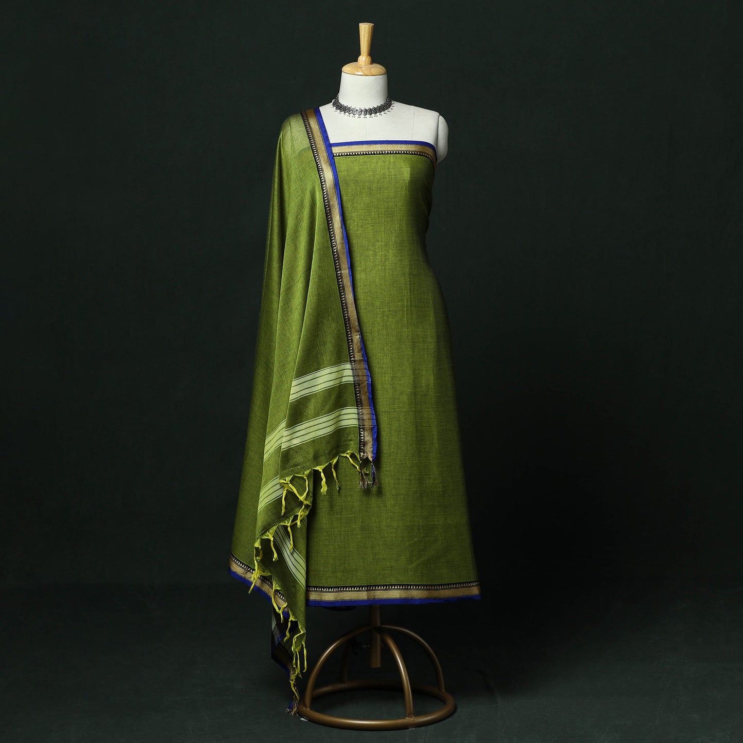 Dharwad cotton 3pc unstitched dress material with thread