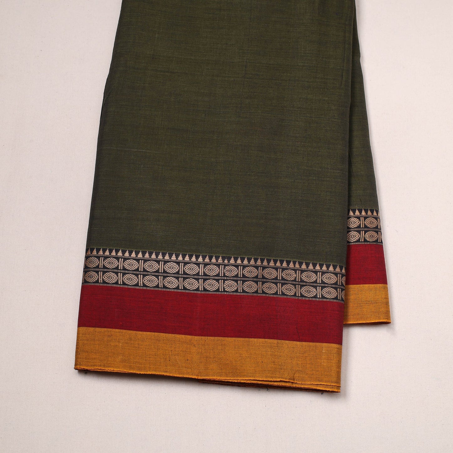 Dharwad cotton fabric with border 29 - handcrafted