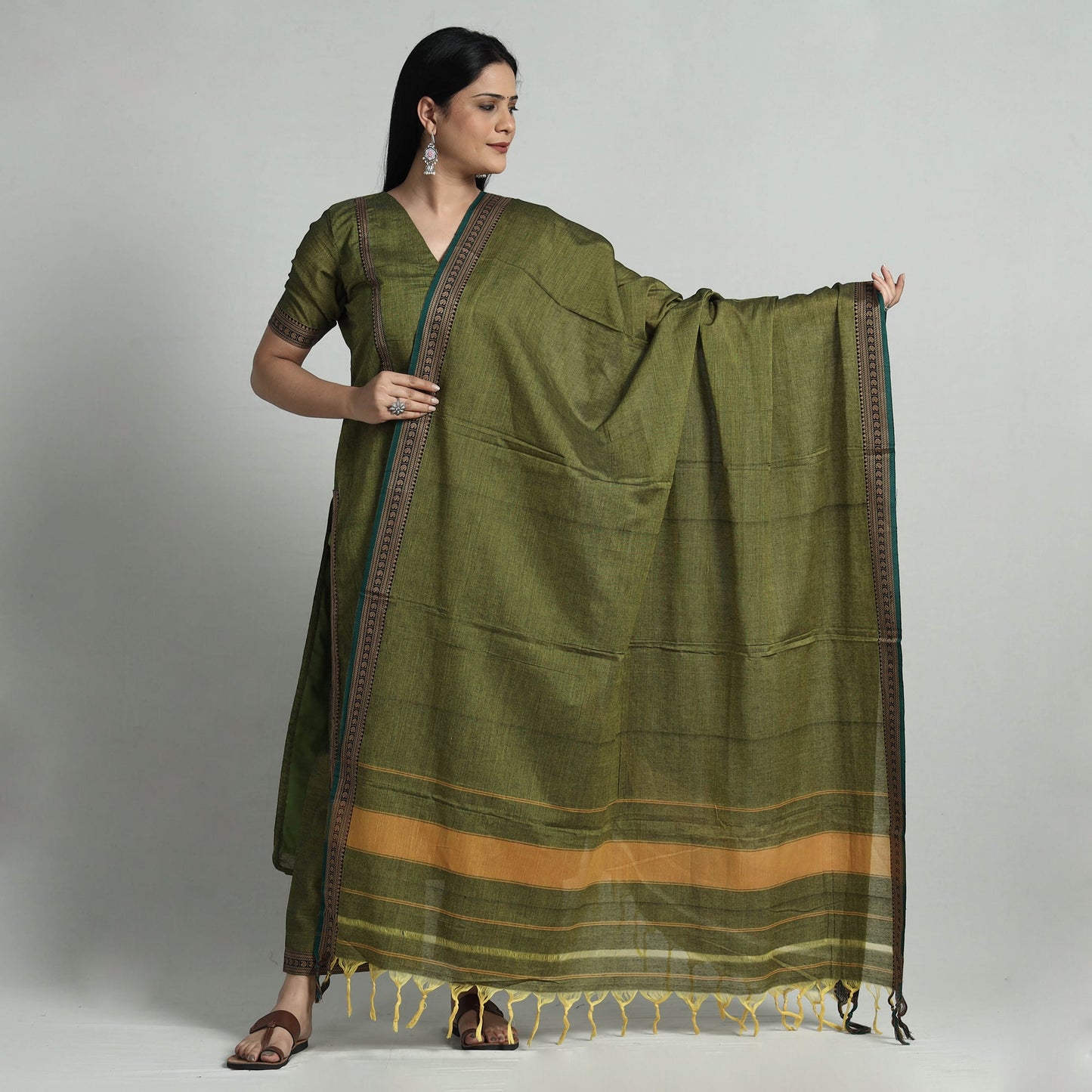 Buy Dharwad Cotton Kurta with Palazzo & Dupatta Set Online at iTokri.com