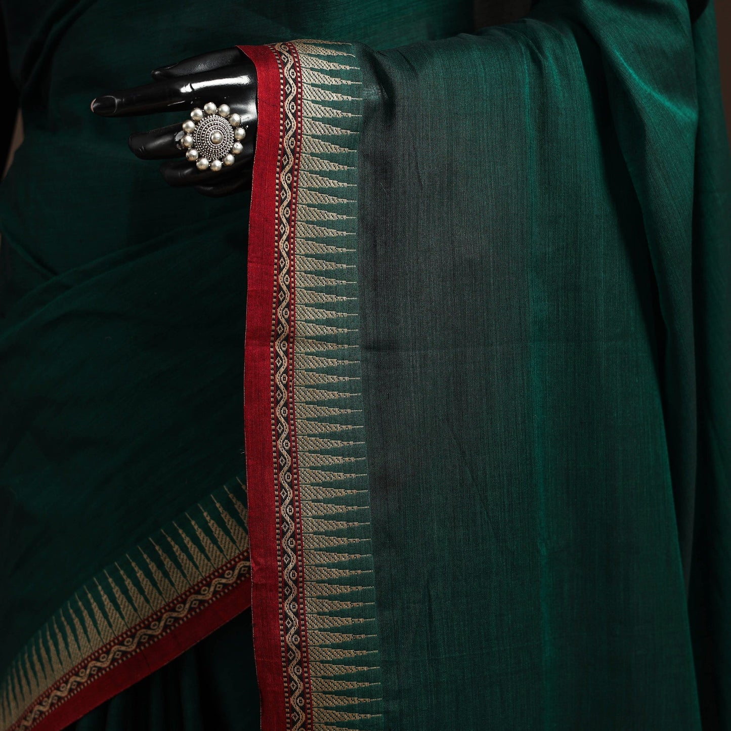 Dharwad cotton saree with border 08 - handcrafted