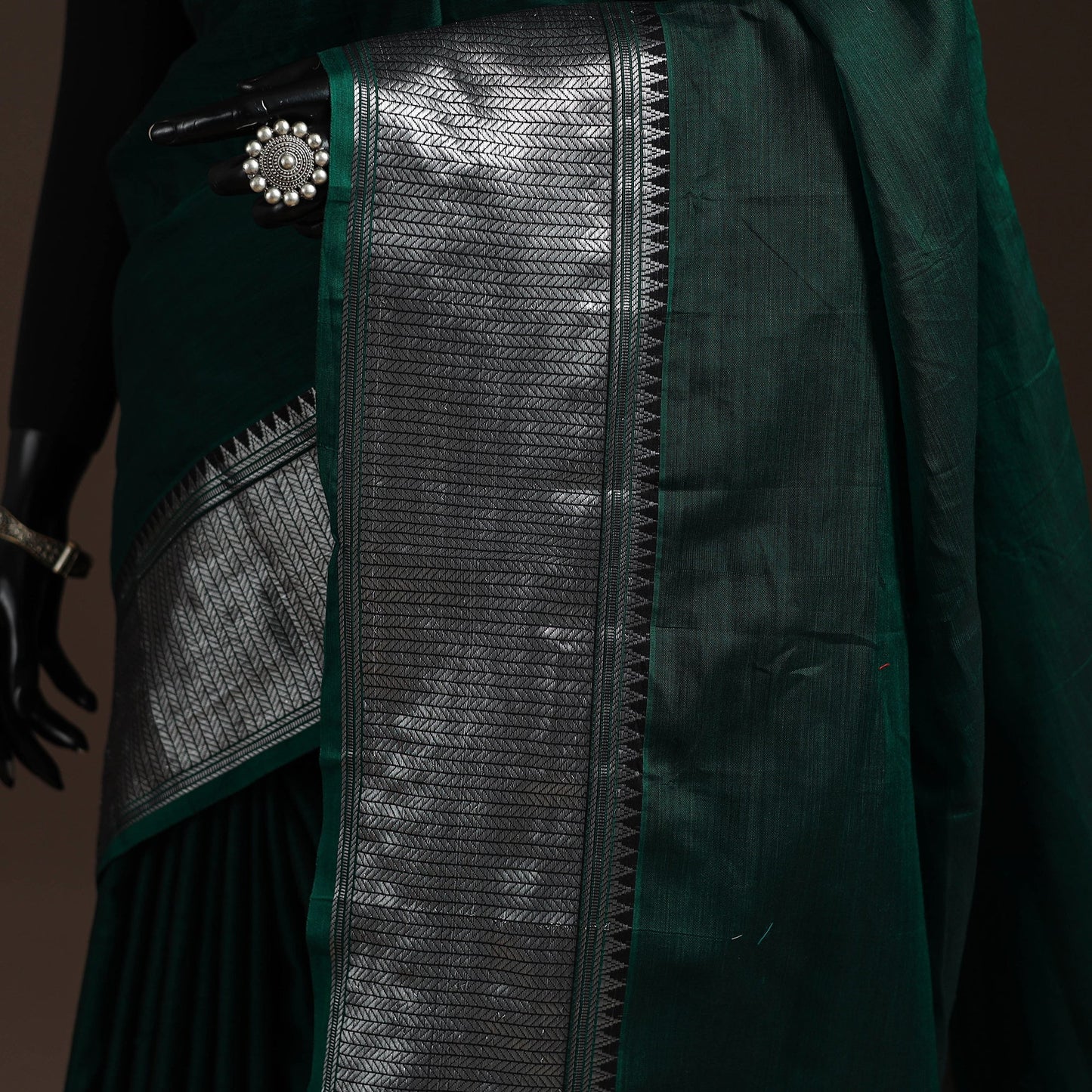 Dharwad cotton saree with border 16 - handcrafted