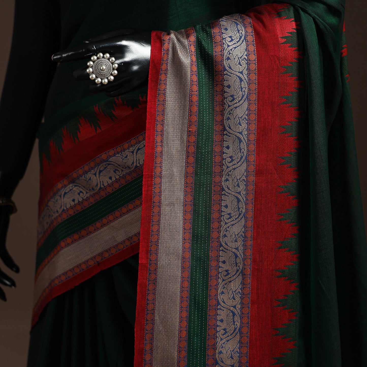 Dharwad cotton saree with border 24 - handcrafted