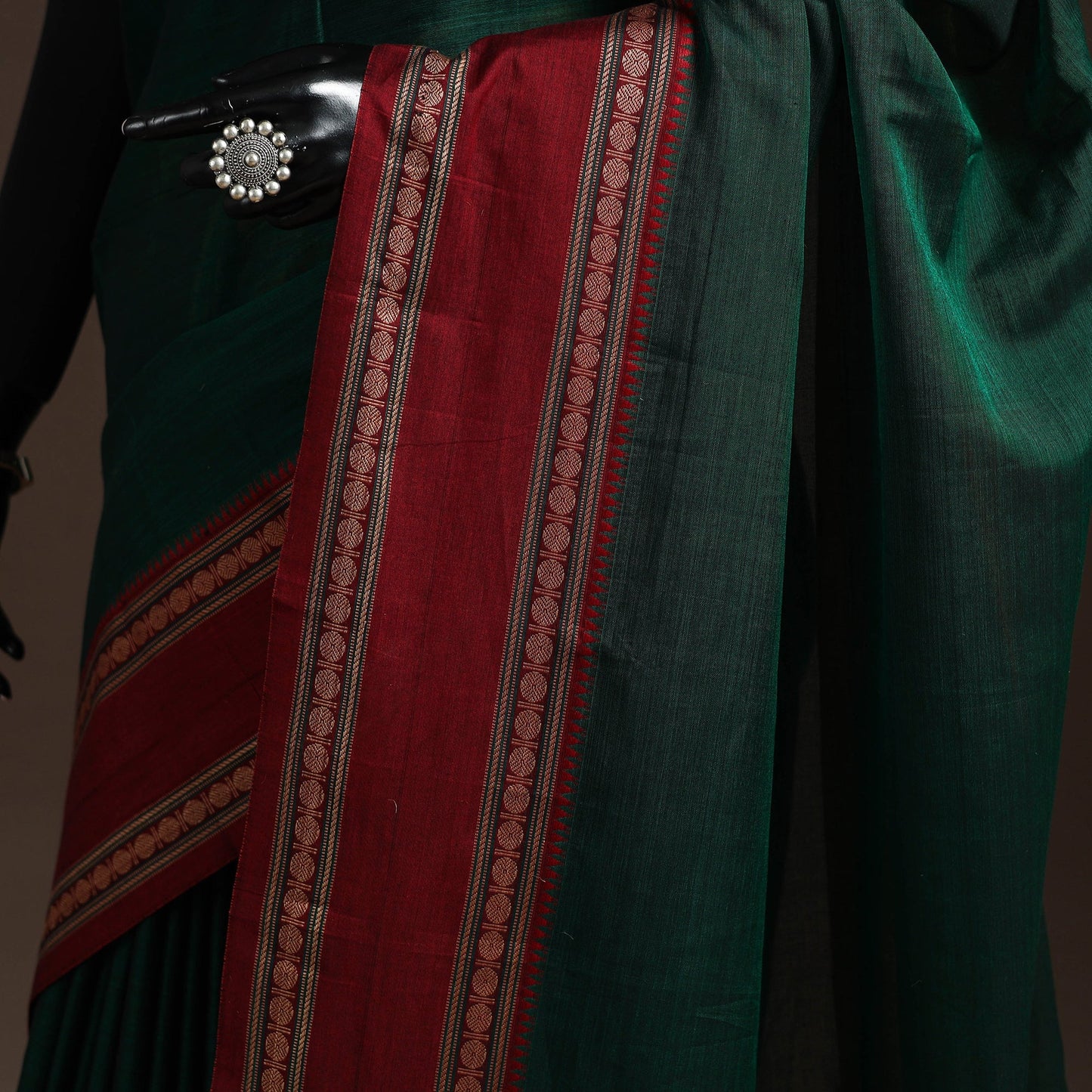 Dharwad cotton saree with border 28 - handcrafted