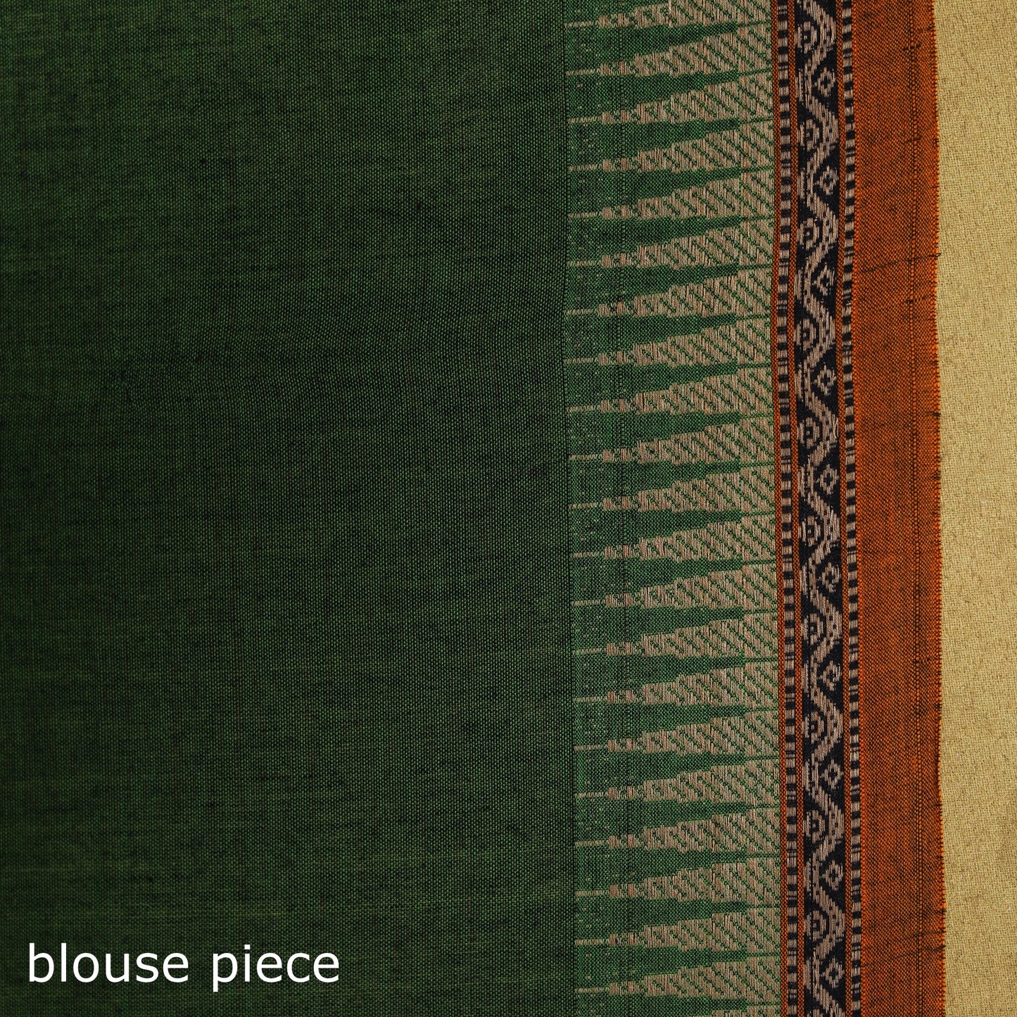 Green - dharwad cotton saree with border 56 - handcrafted
