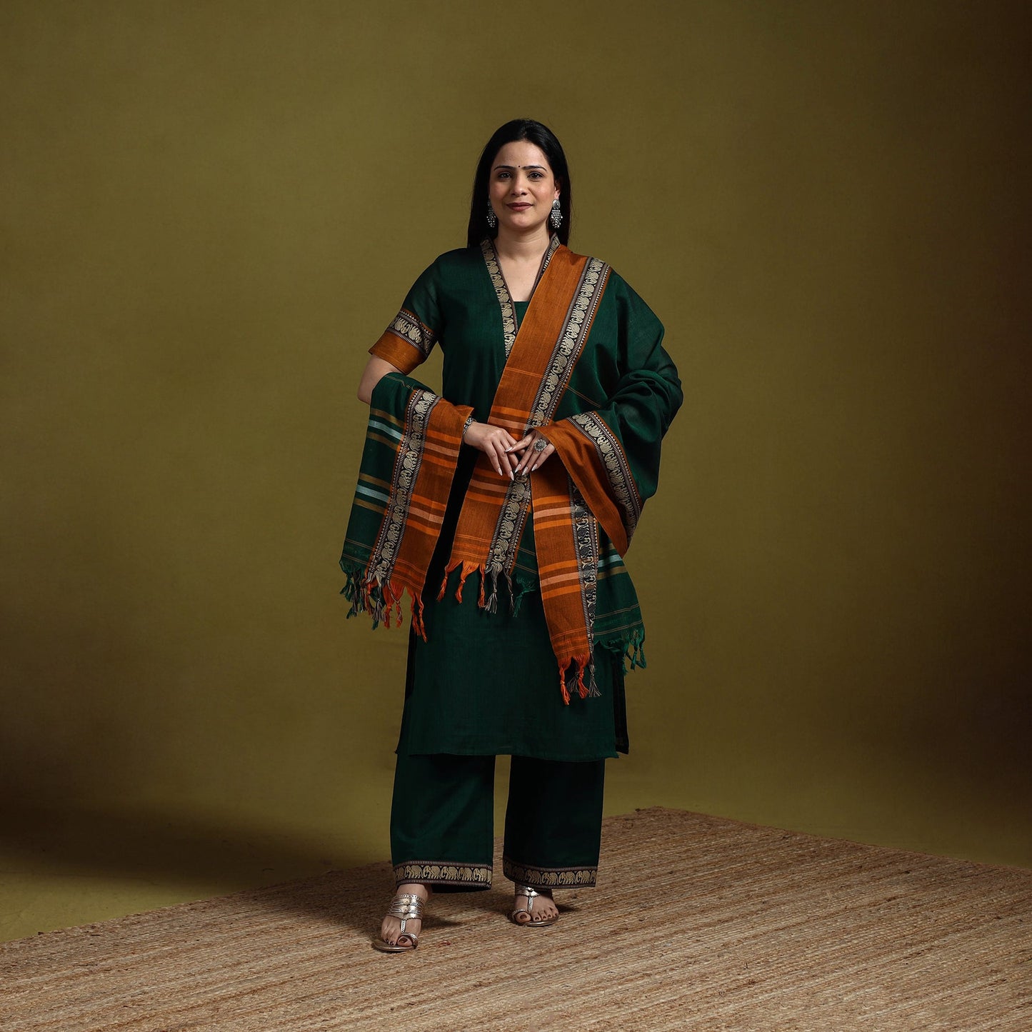 Dharwad cotton suit set with dupatta for women 13