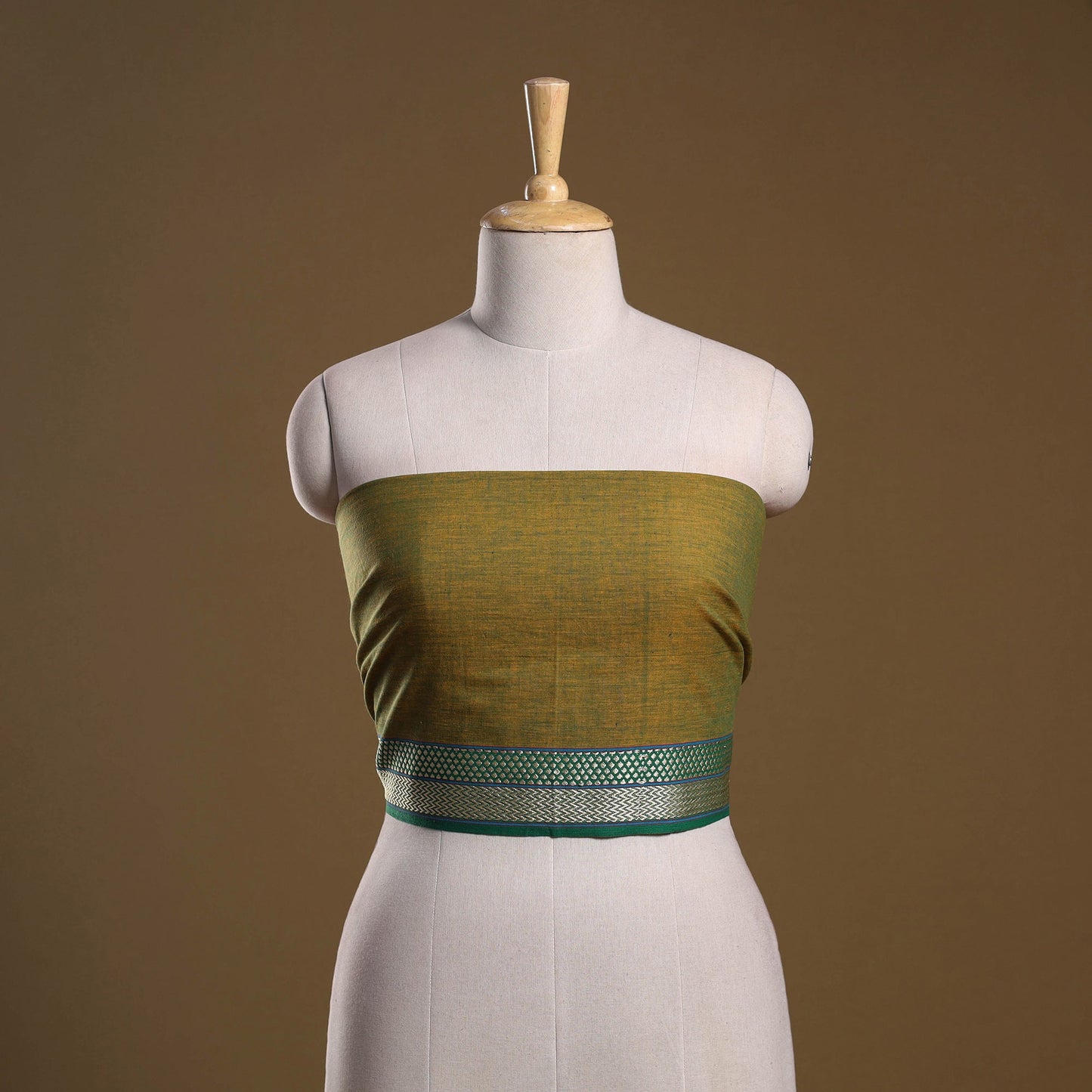 Dharwad weave cotton blouse piece 12 - handcrafted