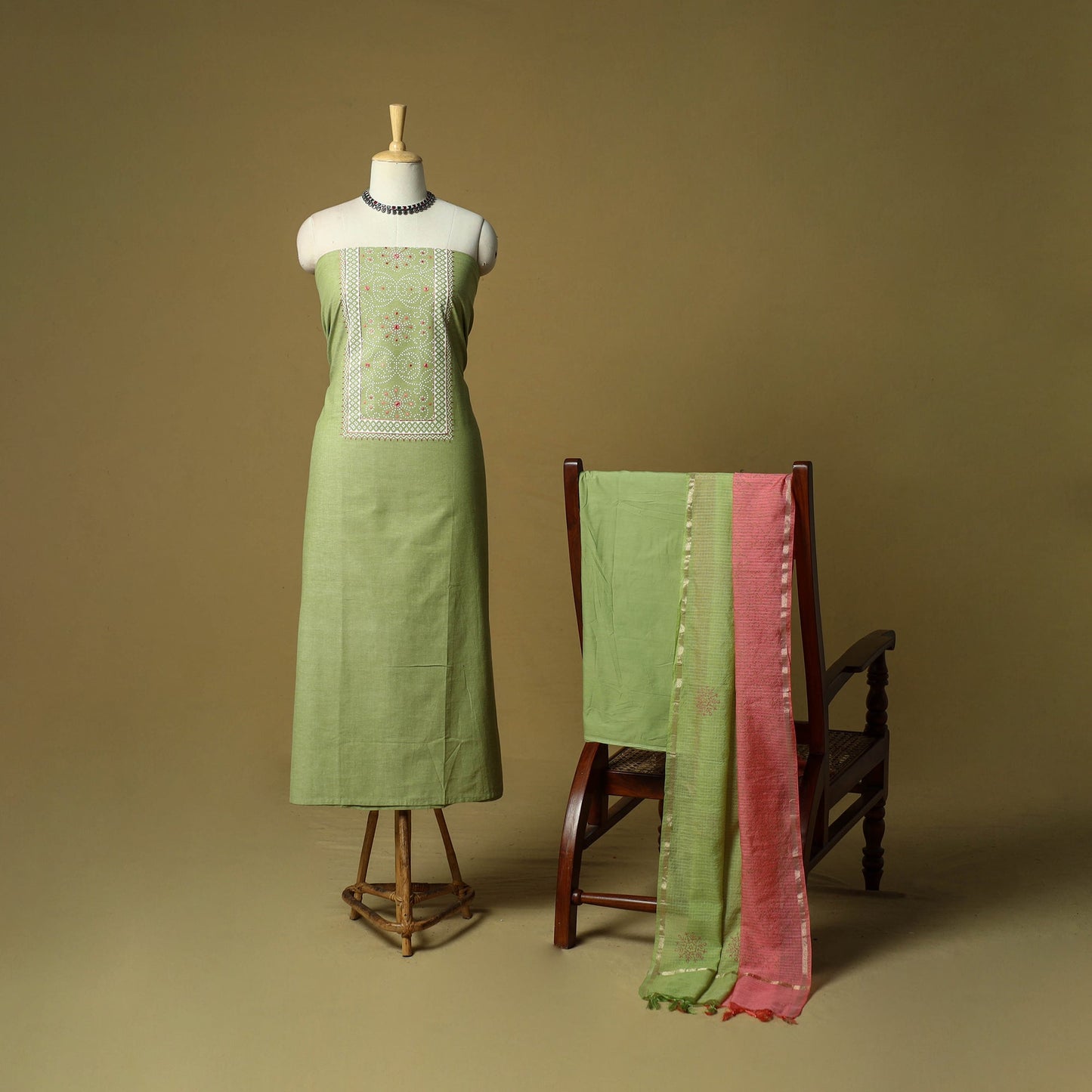 Embroidered cotton printed 3pc unstitched dress material 83