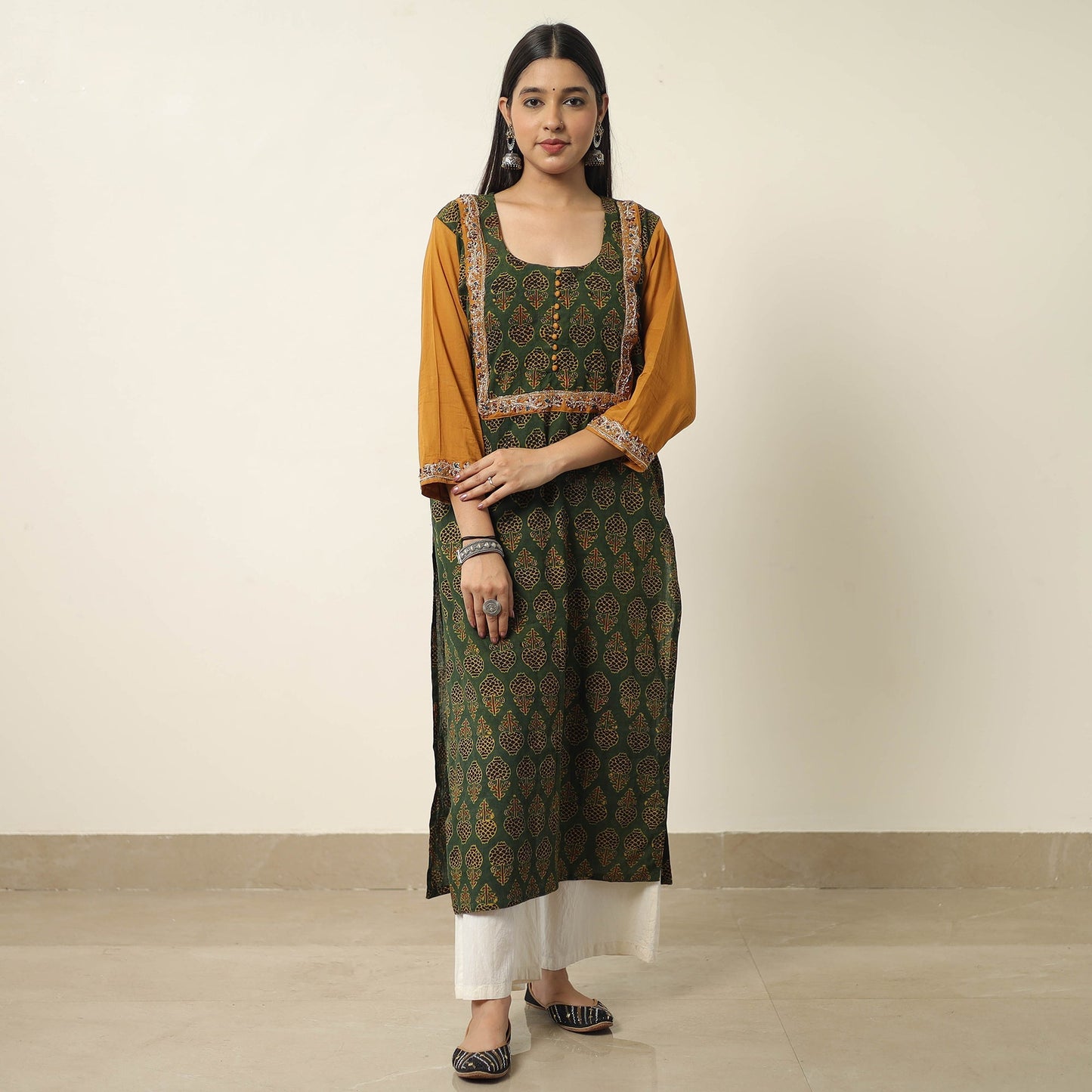 Exclusive Hand Zardozi Embroidery Mul Cotton Kurta for Women
