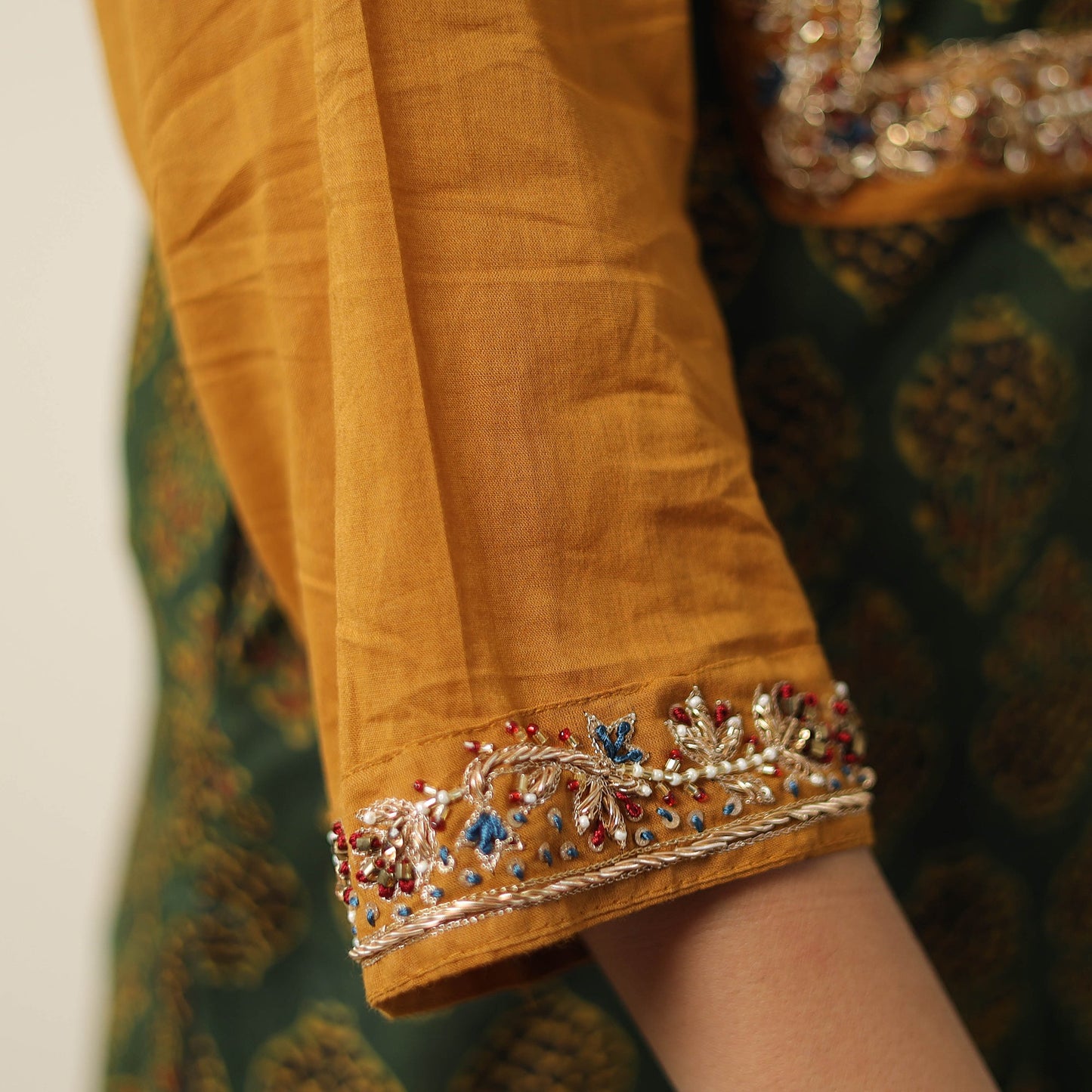 Exclusive Hand Zardozi Embroidery Mul Cotton Kurta for Women