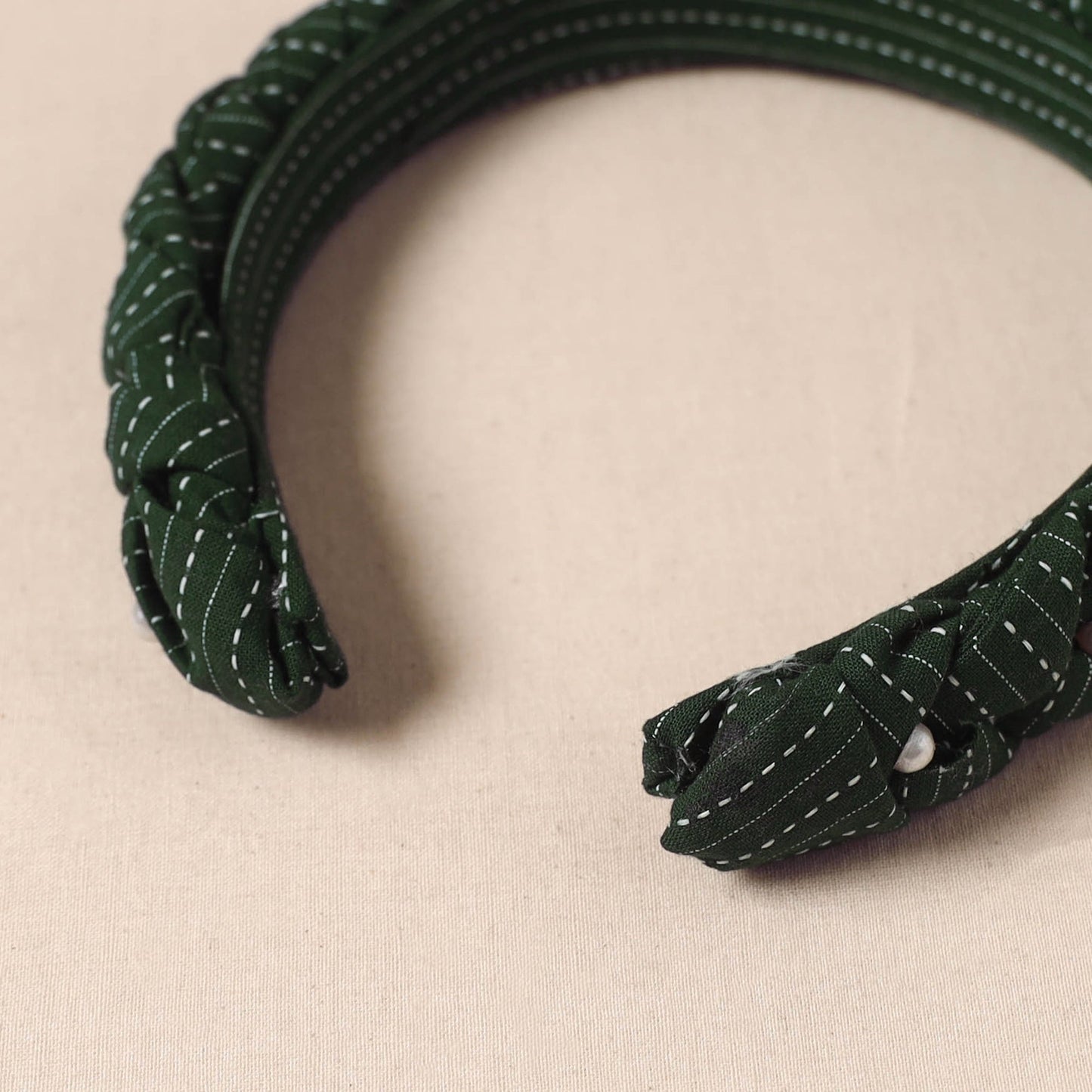 Fabart braided hair band with bead work 33 - handcrafted