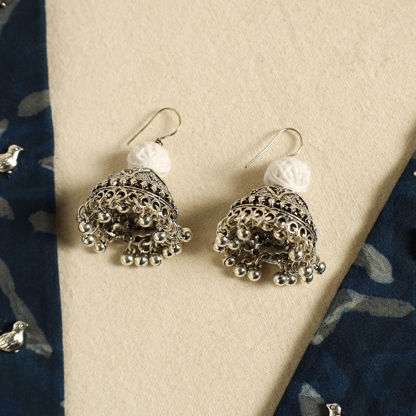 Green - fabart german silver necklace set 21 - handcrafted