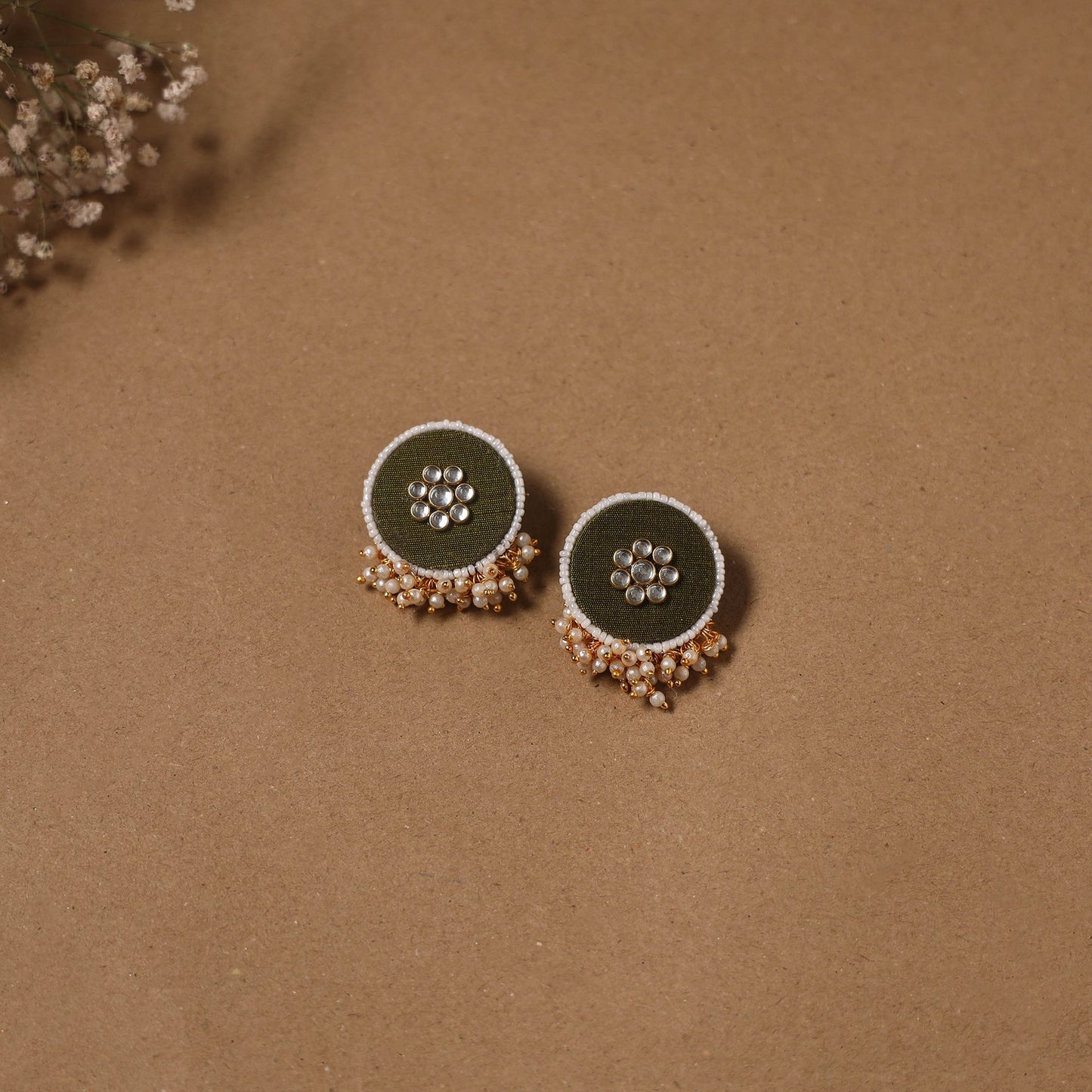 Fabart kundan earrings & maang tikka set 04 - handcrafted