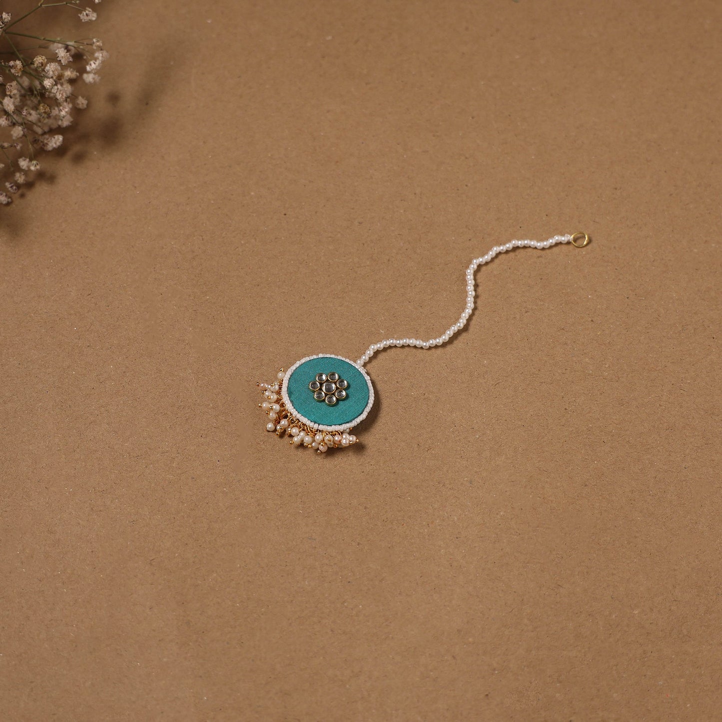 Fabart kundan earrings & maang tikka set 19 - handcrafted