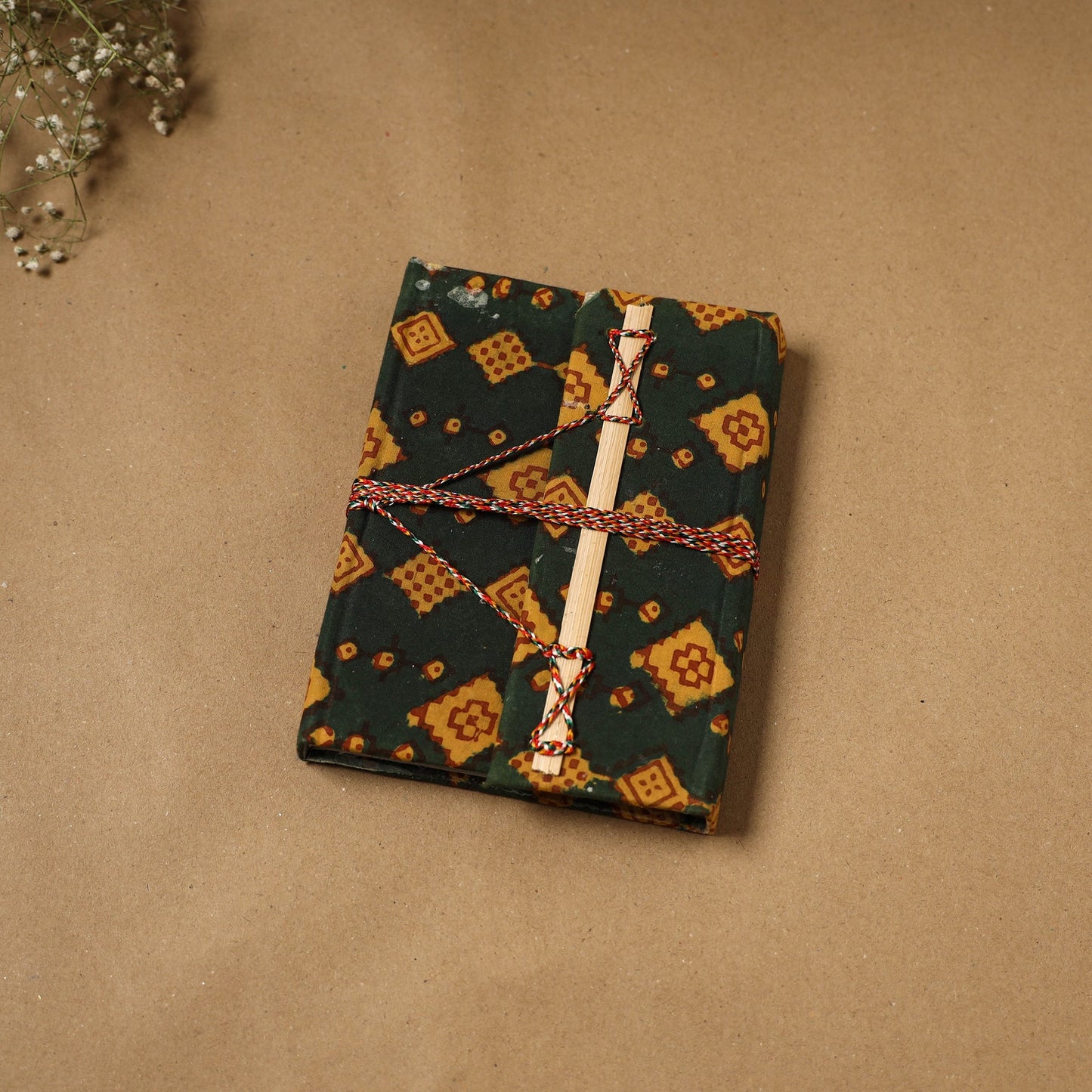 Fabric cover handmade paper notebook with thread lock 68