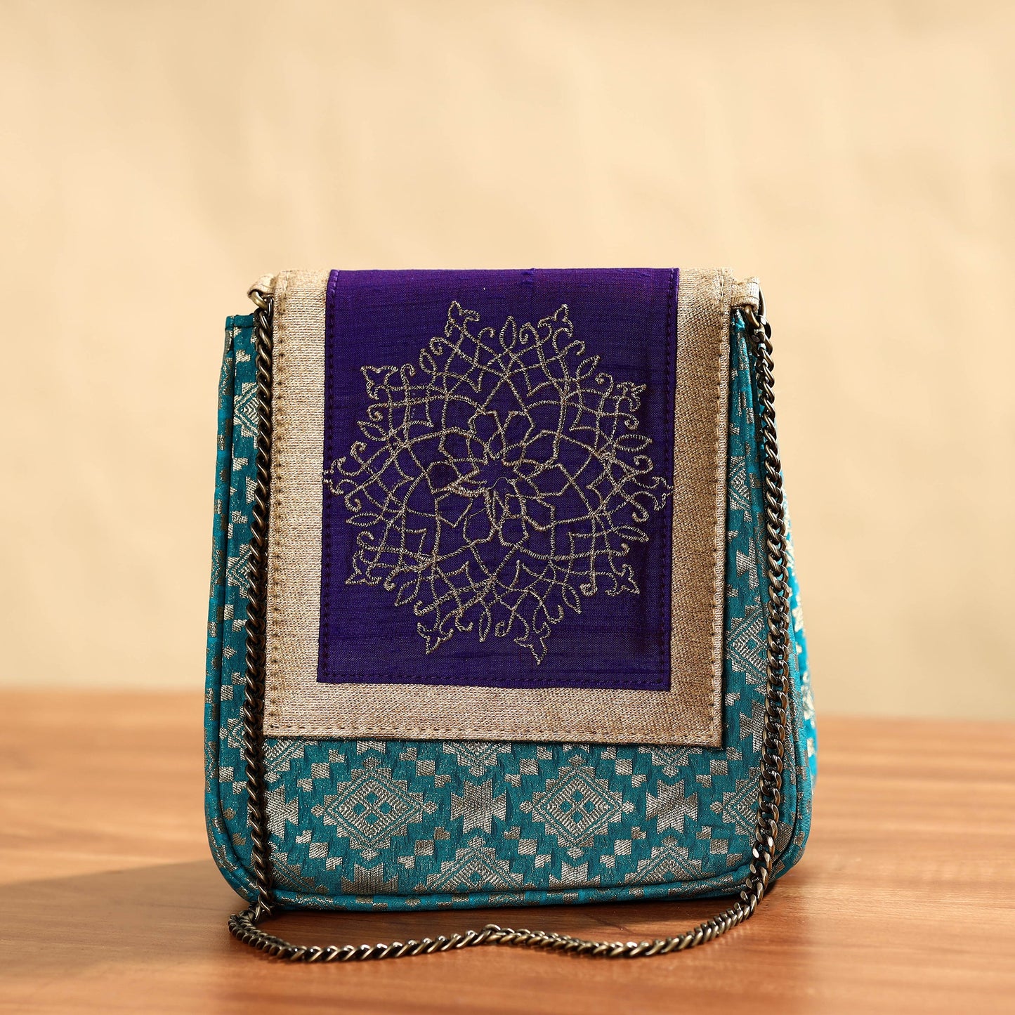 Fabric Embellished Embroidered Party Hand Bag