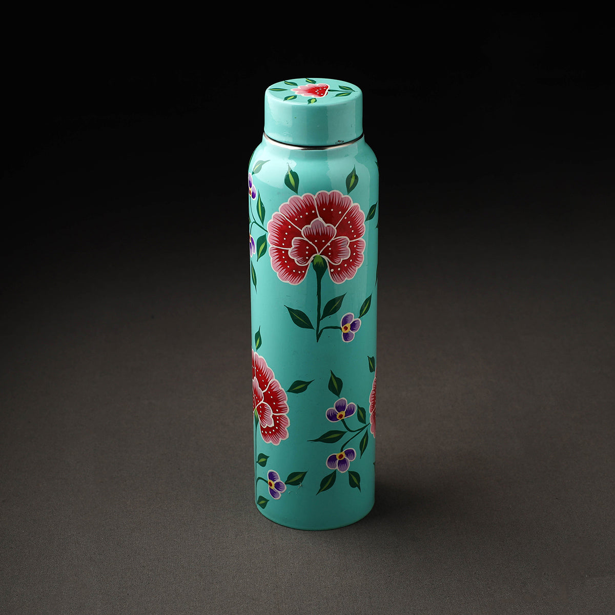 Floral Handpainted Enamelware Stainless Steel Water Bottle