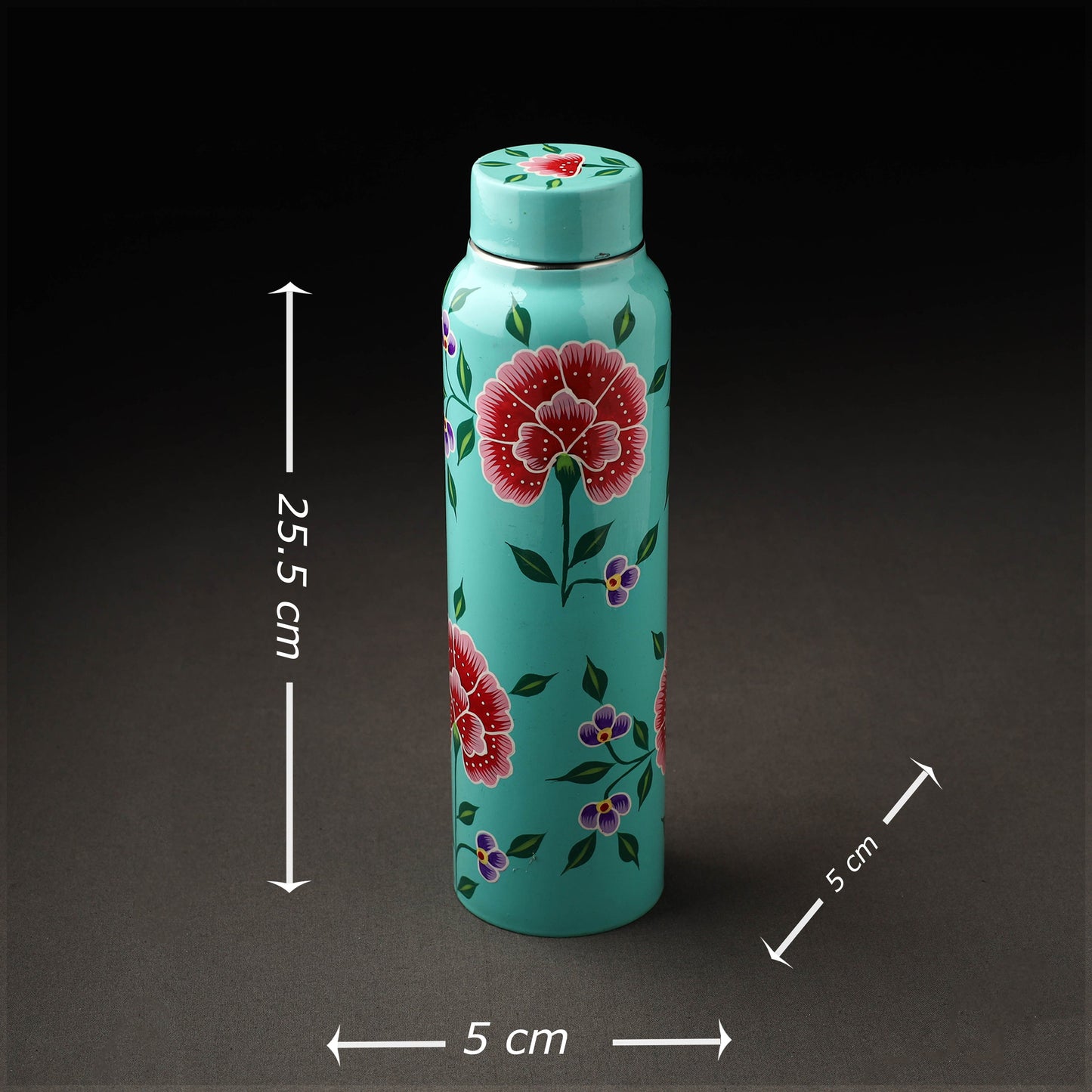 Floral Handpainted Enamelware Stainless Steel Water Bottle