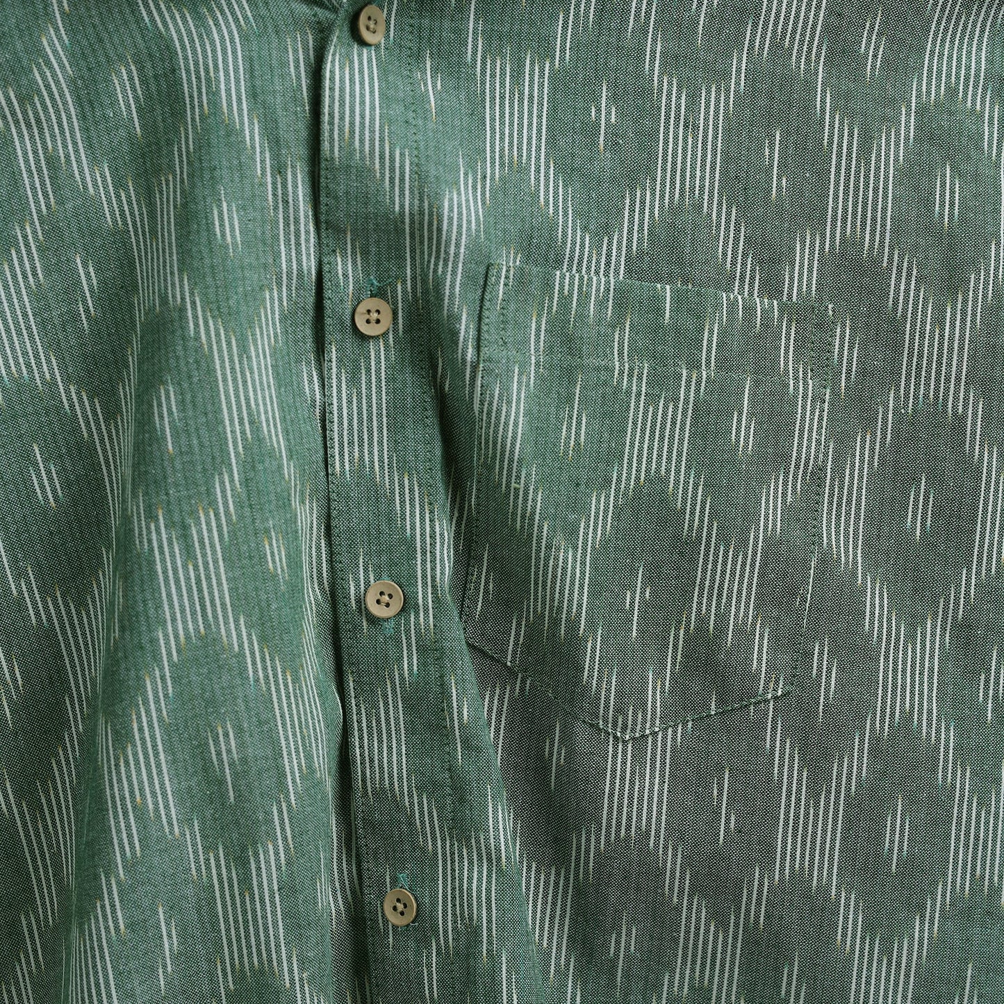 Green - full sleeve cotton men pochampally ikat shirt 06