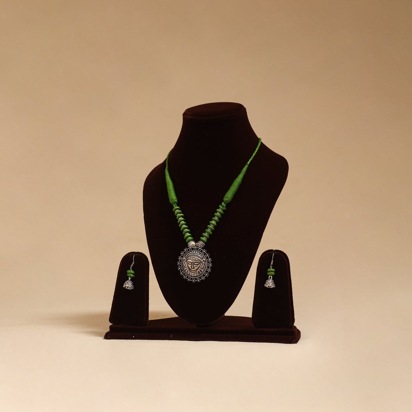 German silver beaded necklace set 40 - handcrafted