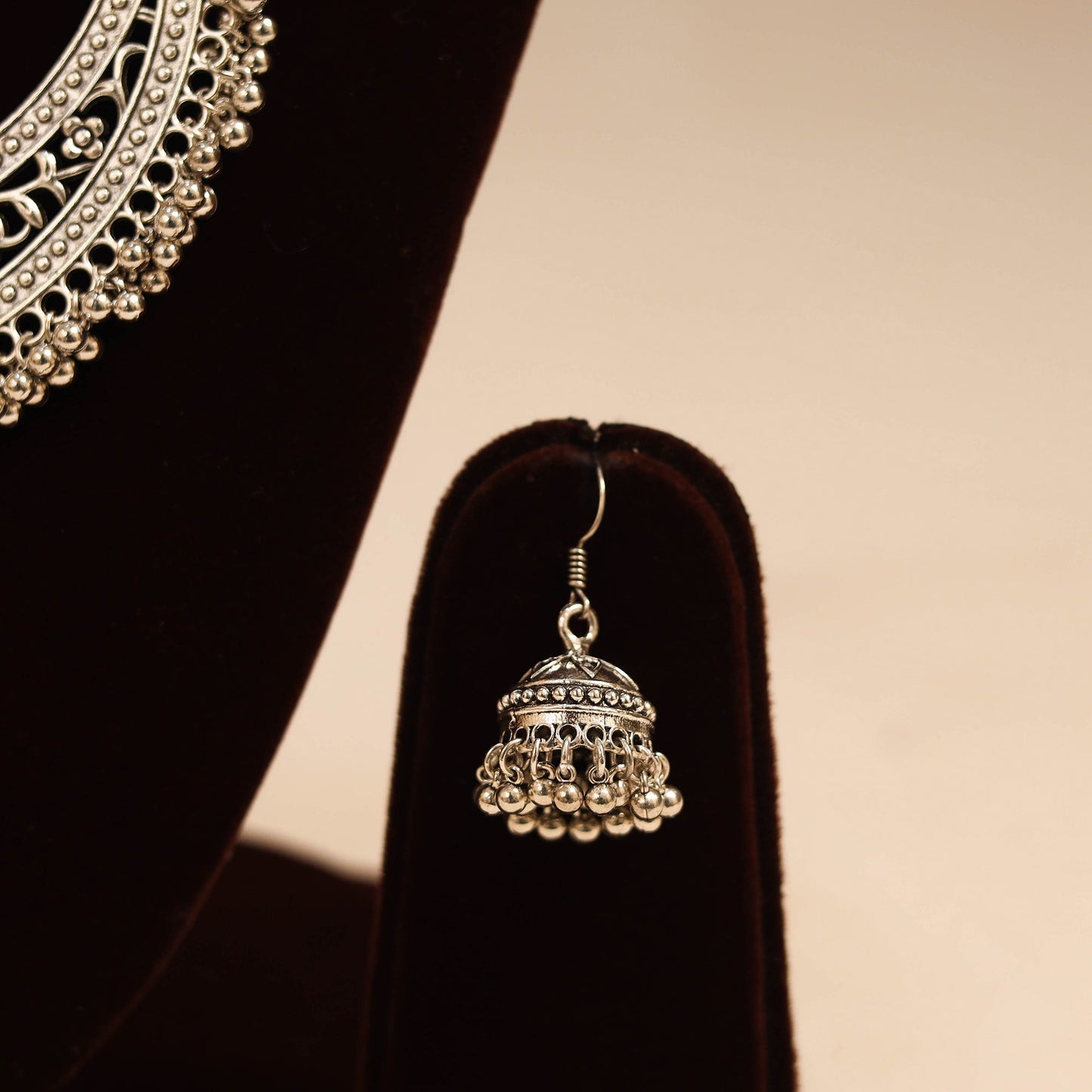 Green - german silver thread braided necklace set 03