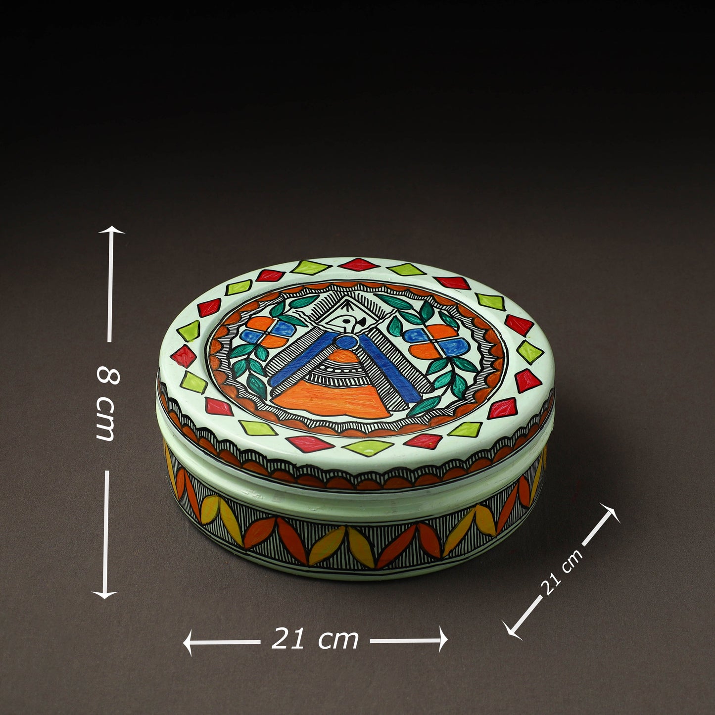 Godna Madhubani Handpainted Stainless Steel Casserole