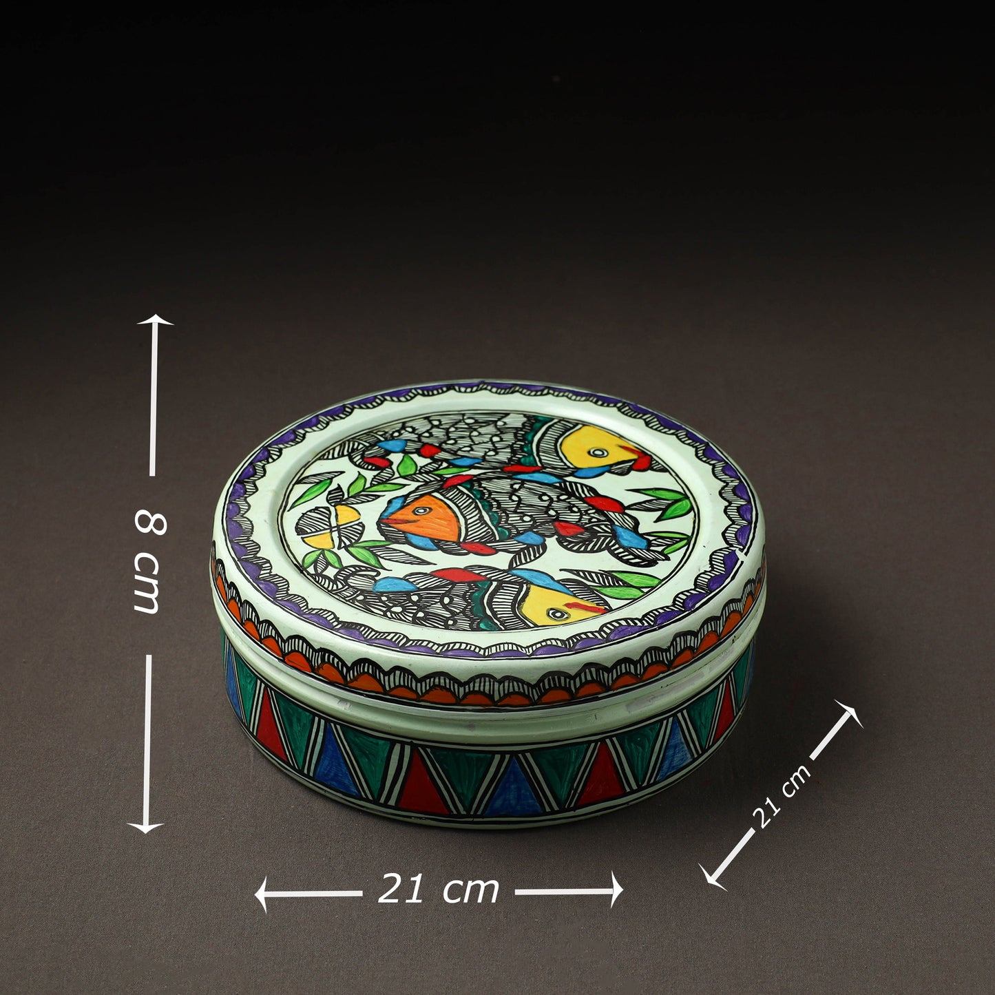 Godna Madhubani Handpainted Stainless Steel Casserole