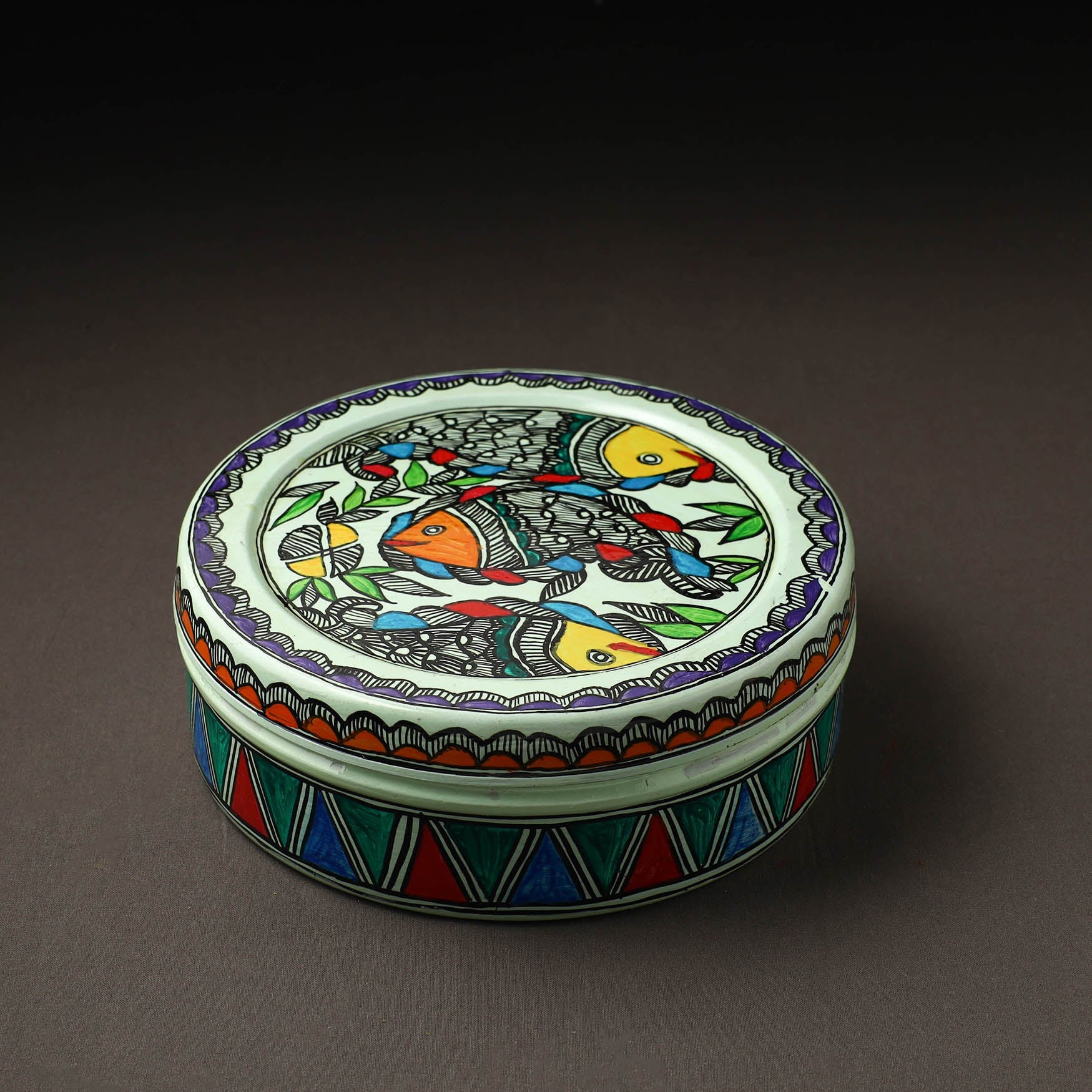 Peach - Godna Madhubani Handpainted Stainless Steel Glass