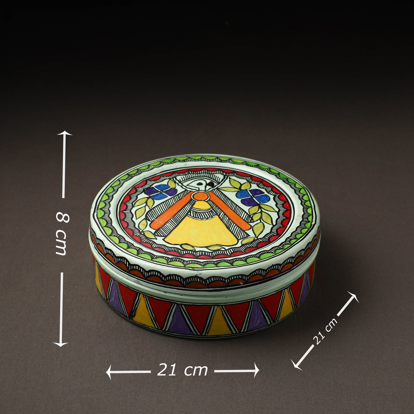 Godna Madhubani Handpainted Stainless Steel Casserole