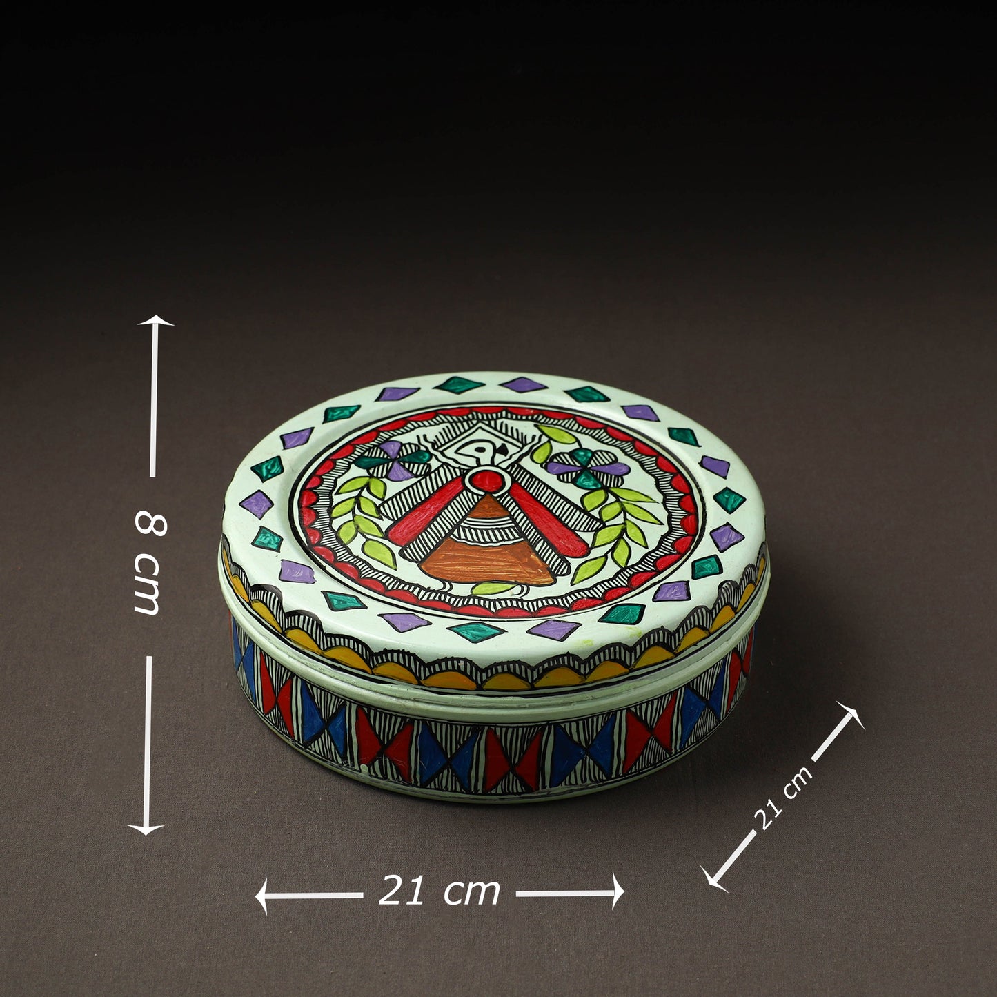 Godna Madhubani Handpainted Stainless Steel Casserole