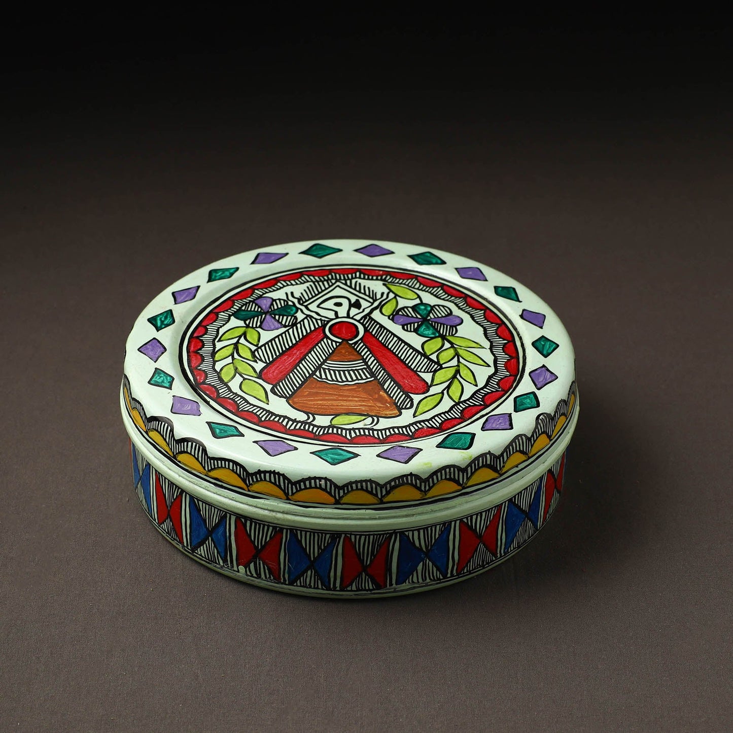 Godna Madhubani Handpainted Stainless Steel Casserole