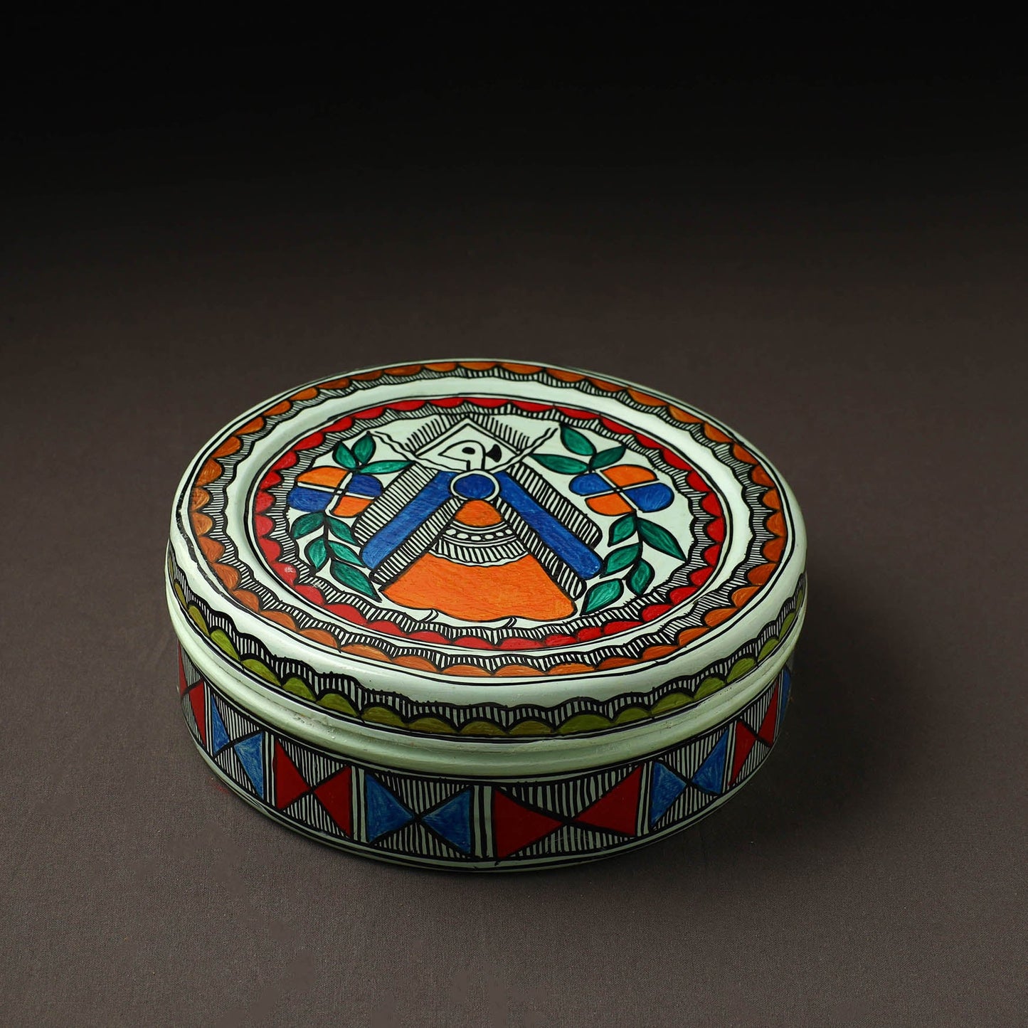 Godna Madhubani Handpainted Stainless Steel Casserole
