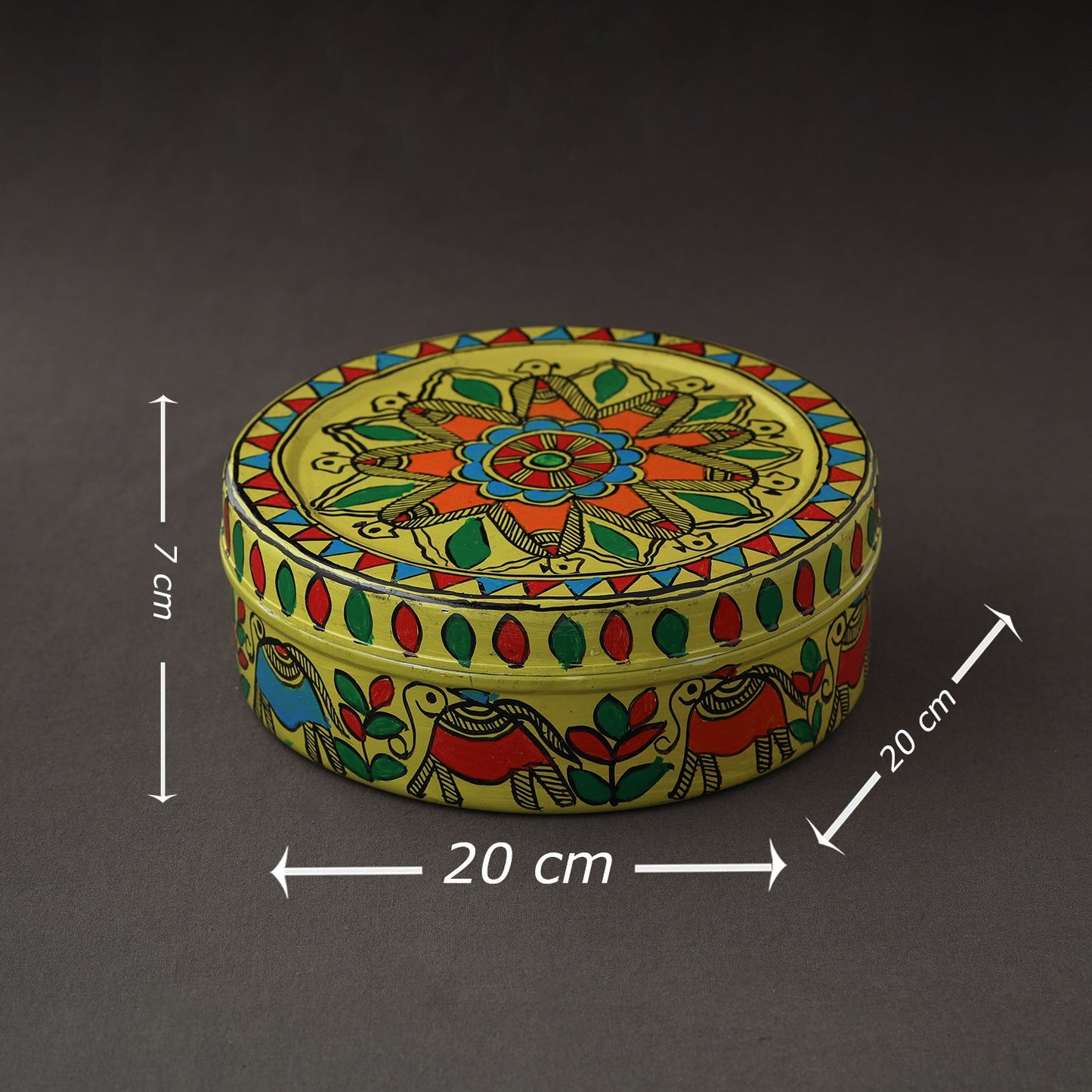 Godna Madhubani Handpainted Stainless Steel Casserole