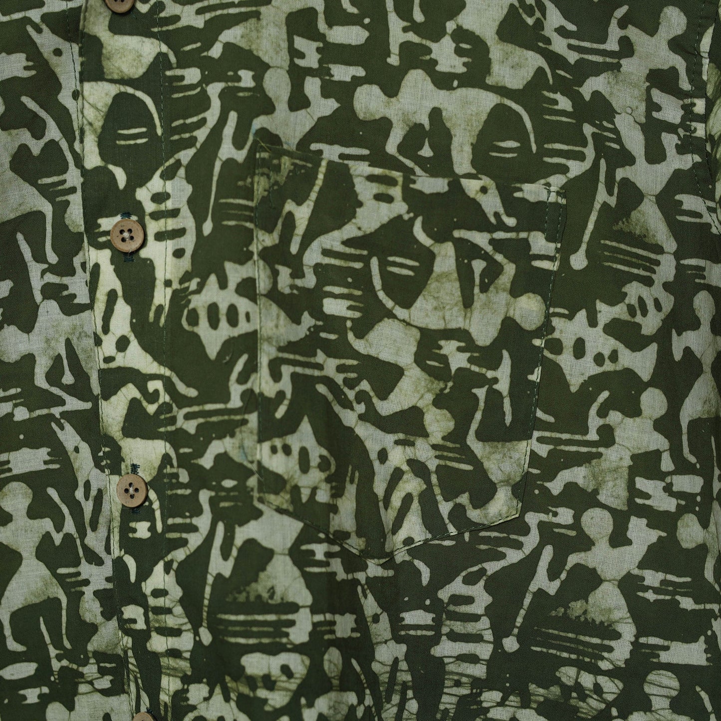 Half sleeve cotton men hand block batik print shirt 06