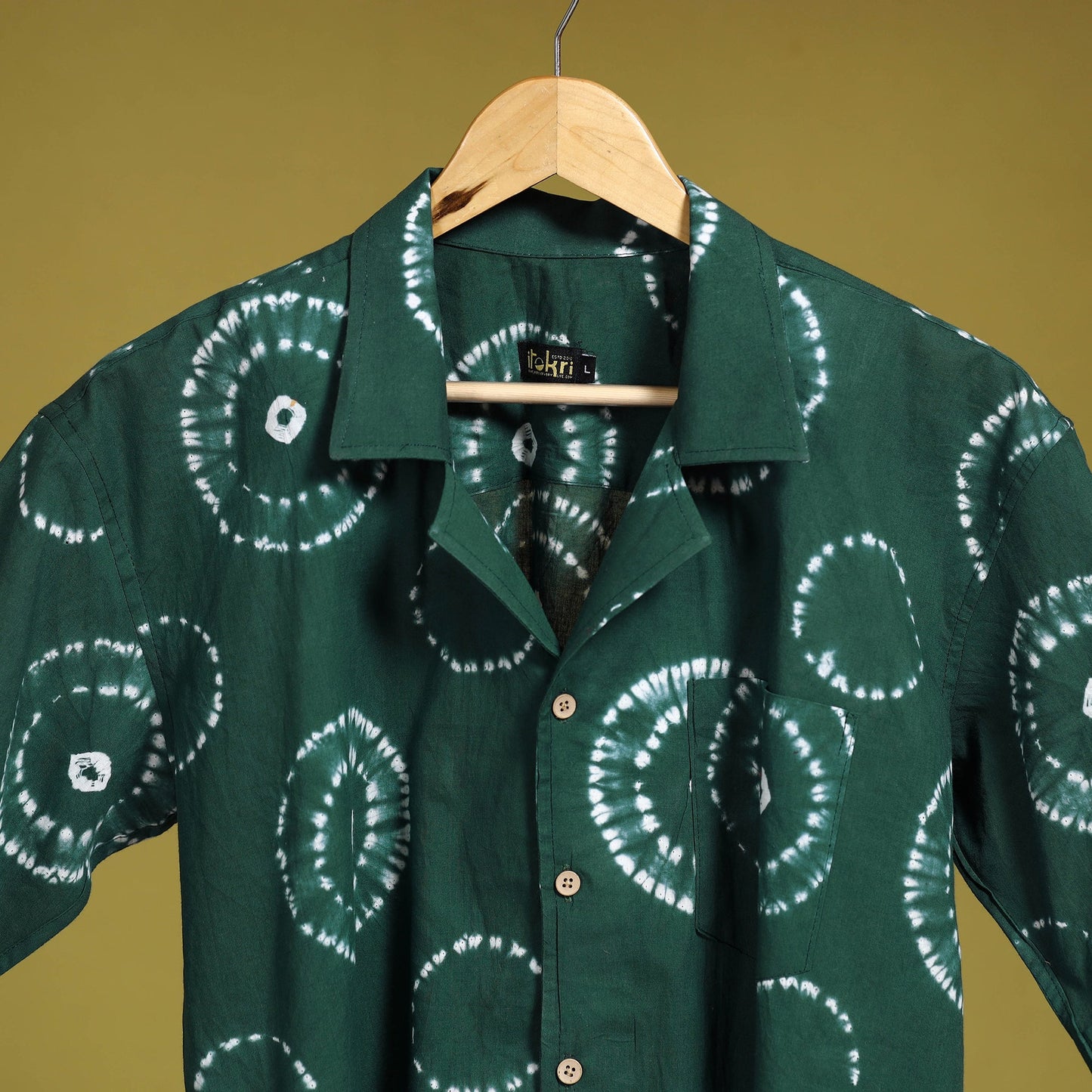 Buy Half Sleeve Tie & Dye Cotton Men Shibori Shirt