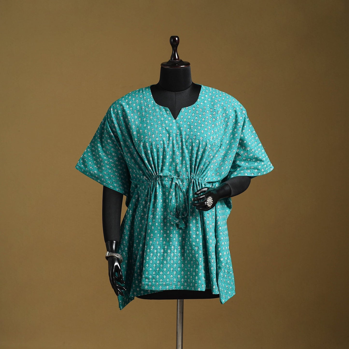 Hand akola short kaftan with tie-up waist 41 - handcrafted