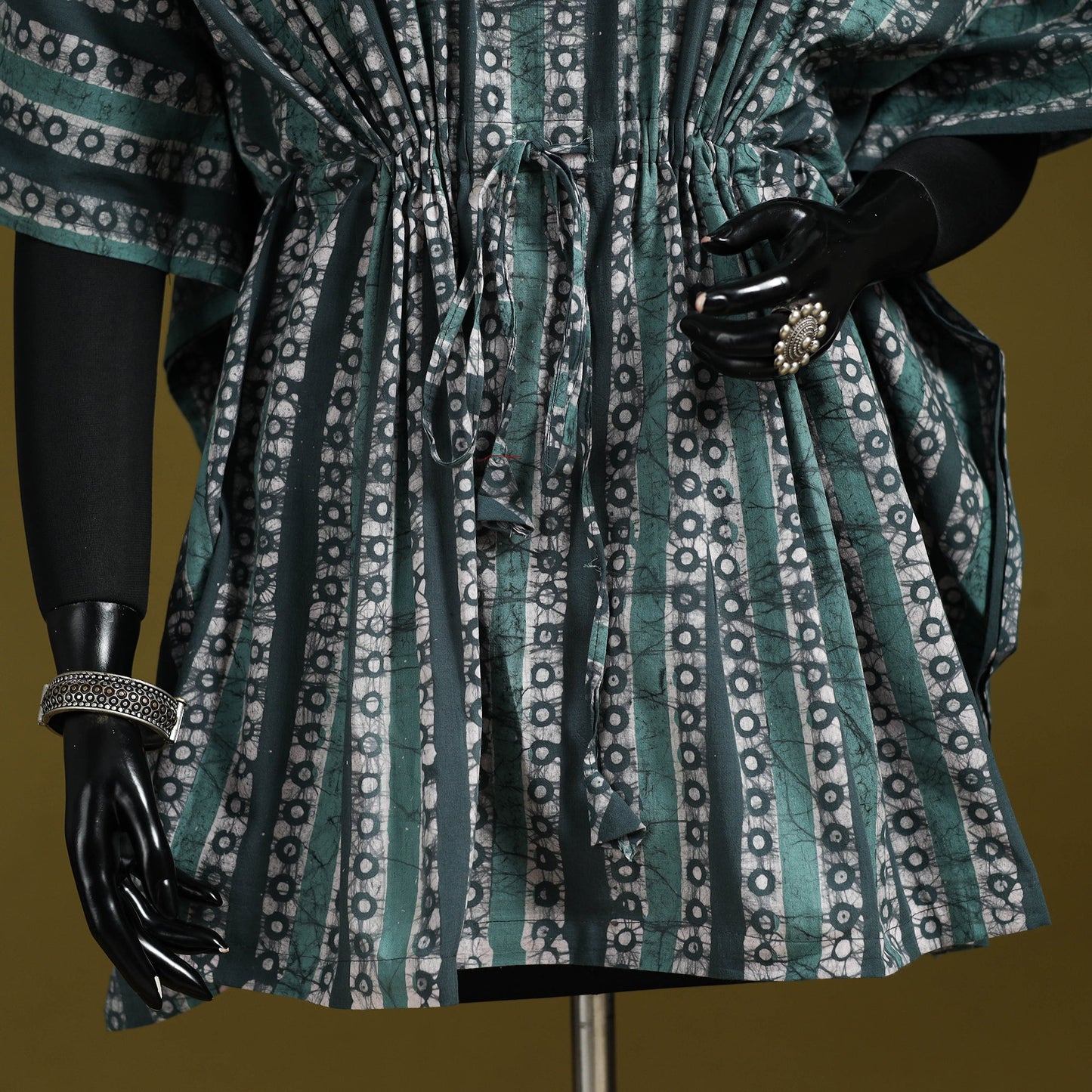 Hand batik cotton short kaftan 08 - handcrafted