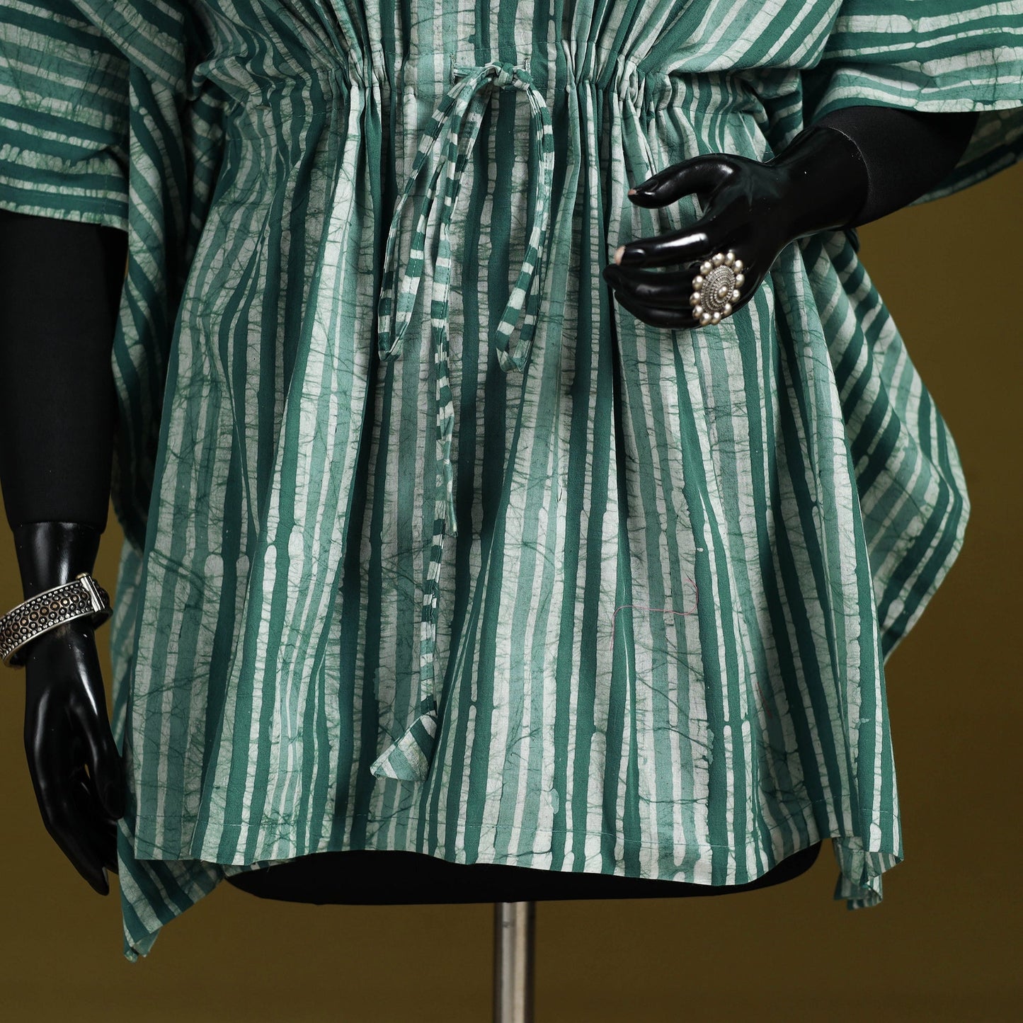 Hand batik cotton short kaftan 19 - handcrafted