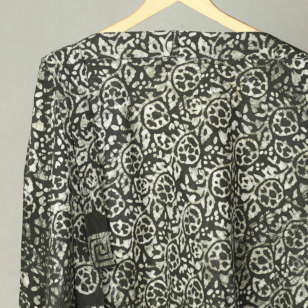 Green - Hand Batik Print Cotton Wrap Around Skirt 14