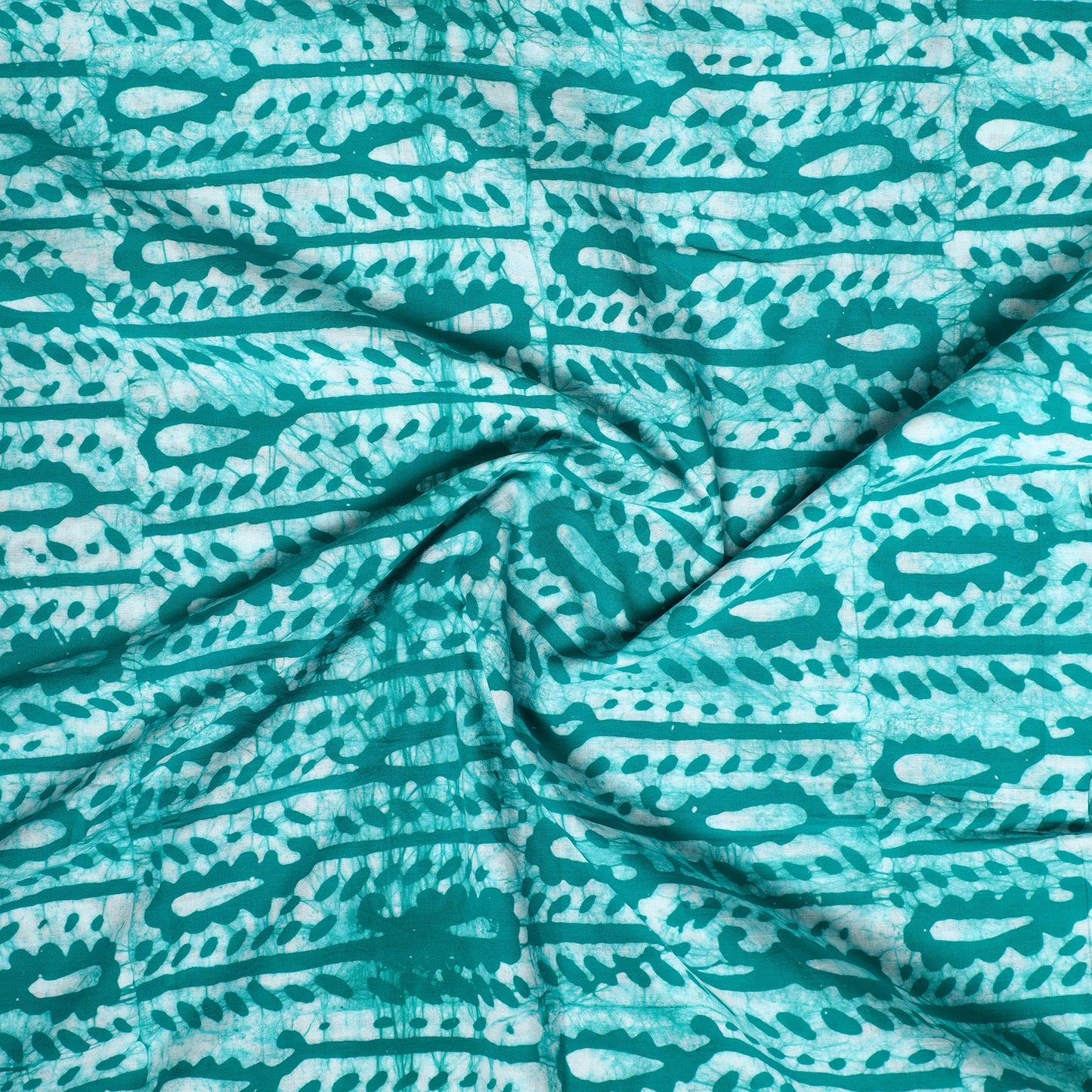 Green Hand Batik Printed Cotton Precut Fabric