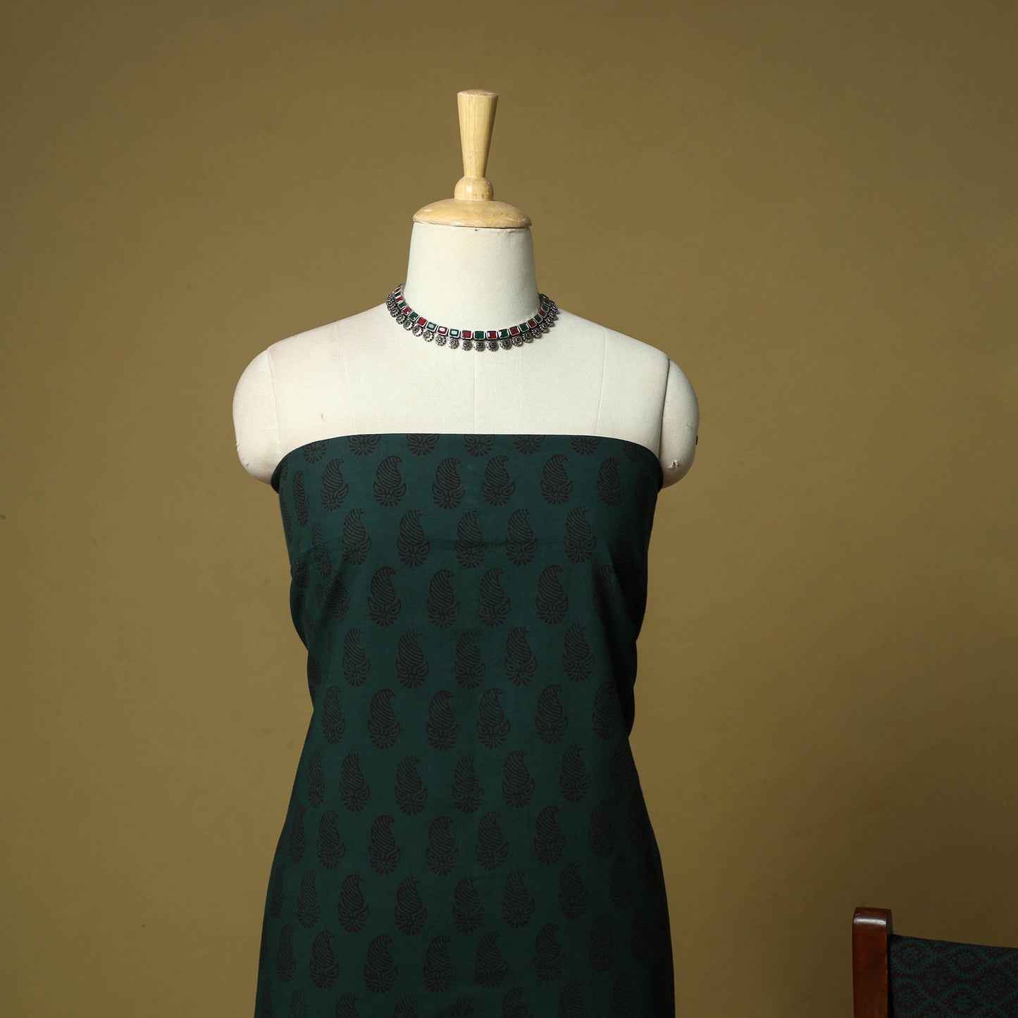 Hand block bagh print cotton 3pc unstitched dress material