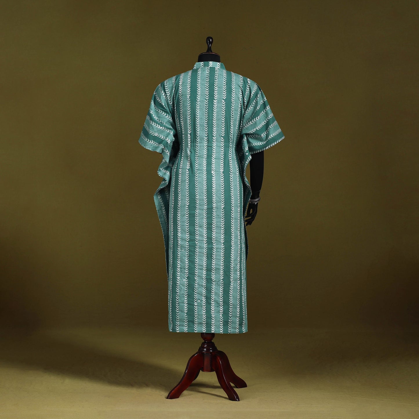 Hand batik cotton long kaftan 14 - handcrafted