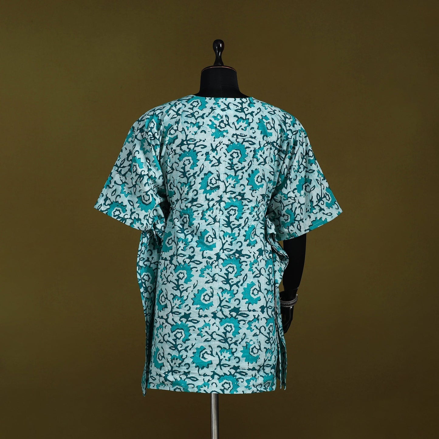 Hand batik cotton medium kaftan 51 - handcrafted