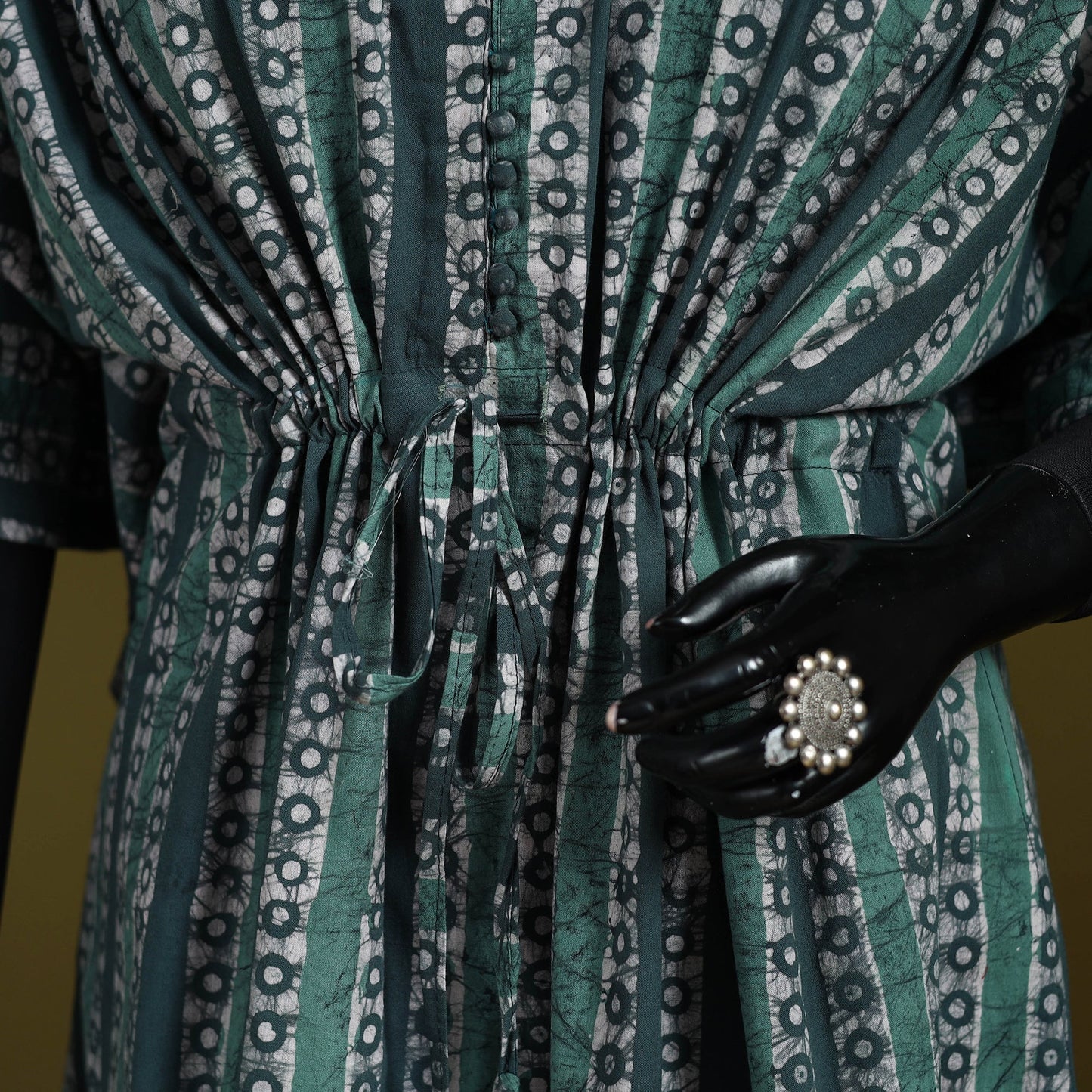 Hand batik cotton medium kaftan 55 - handcrafted