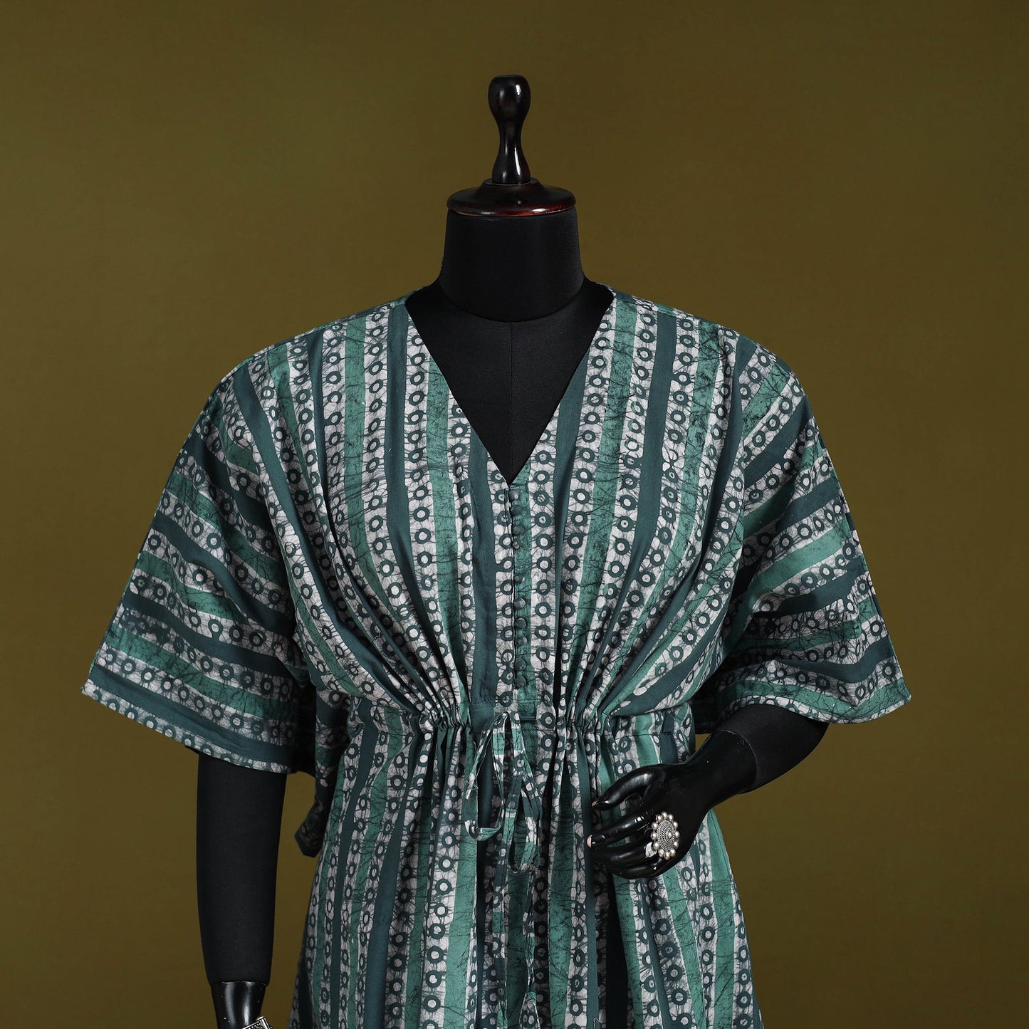 Hand batik cotton medium kaftan 55 - handcrafted