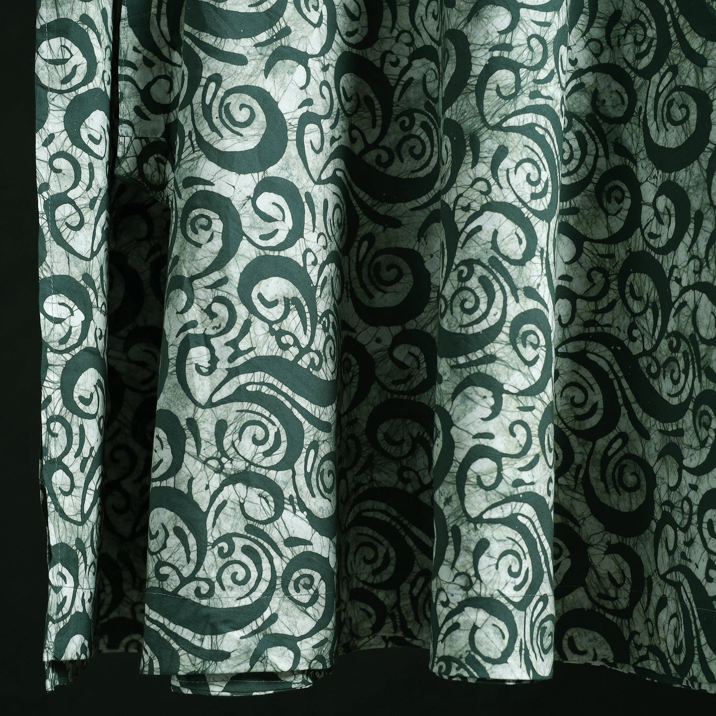 Hand block batik print cotton wrap around skirt 03