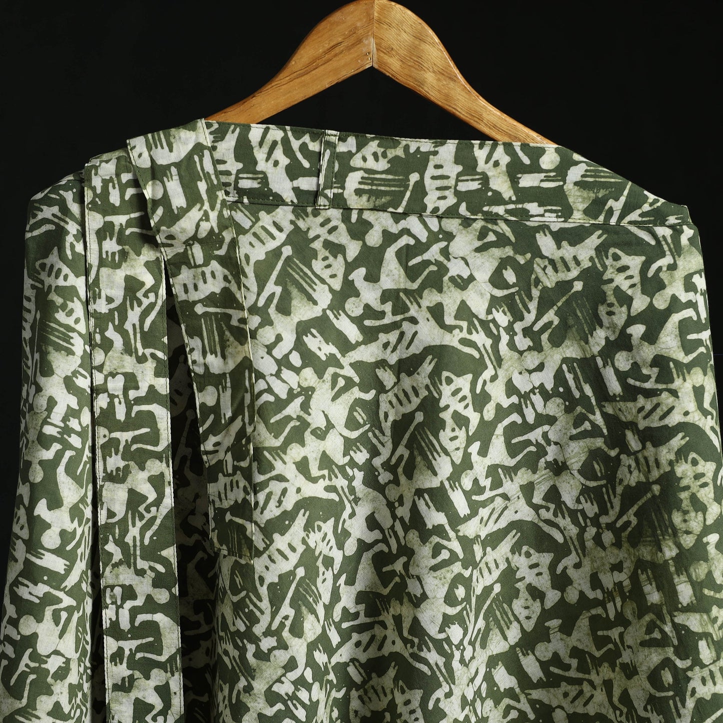 Hand block batik print cotton wrap around skirt 08