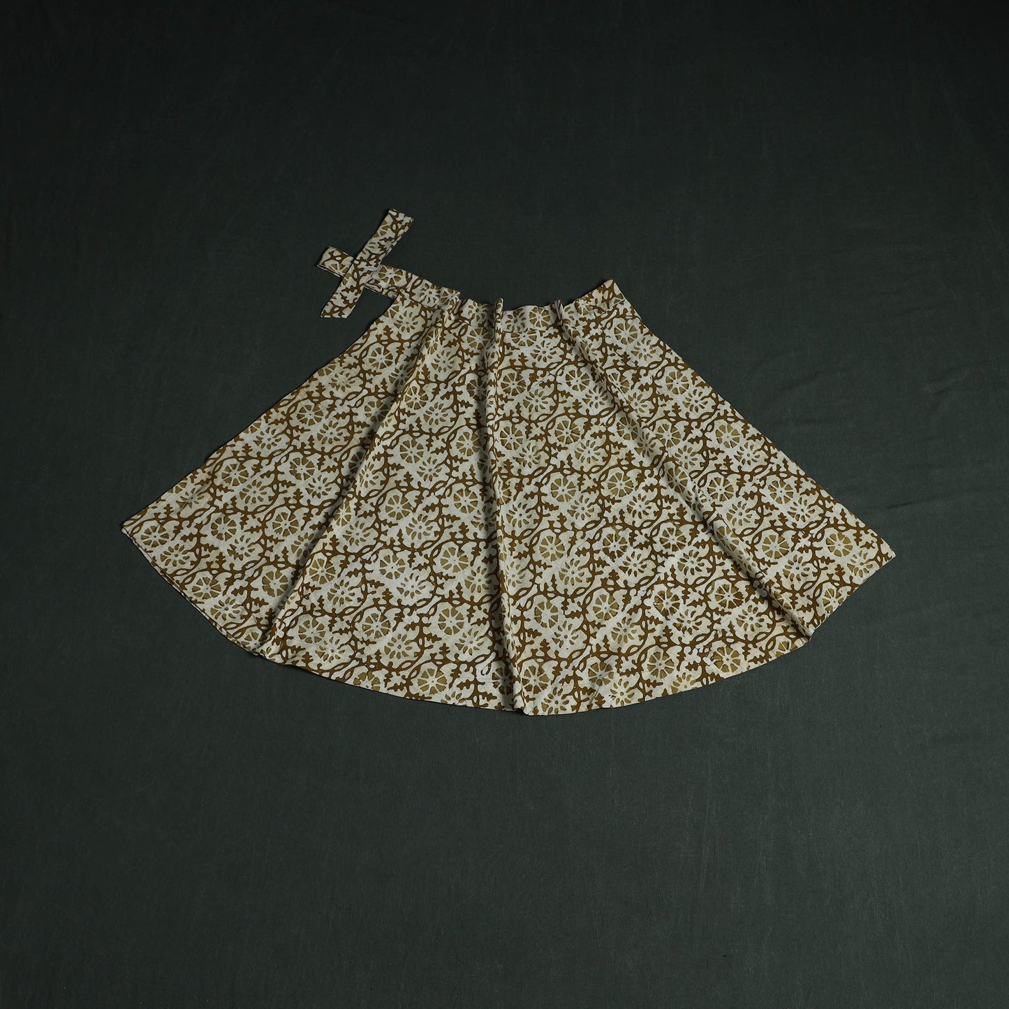 Hand block batik print cotton wrap around skirt 23