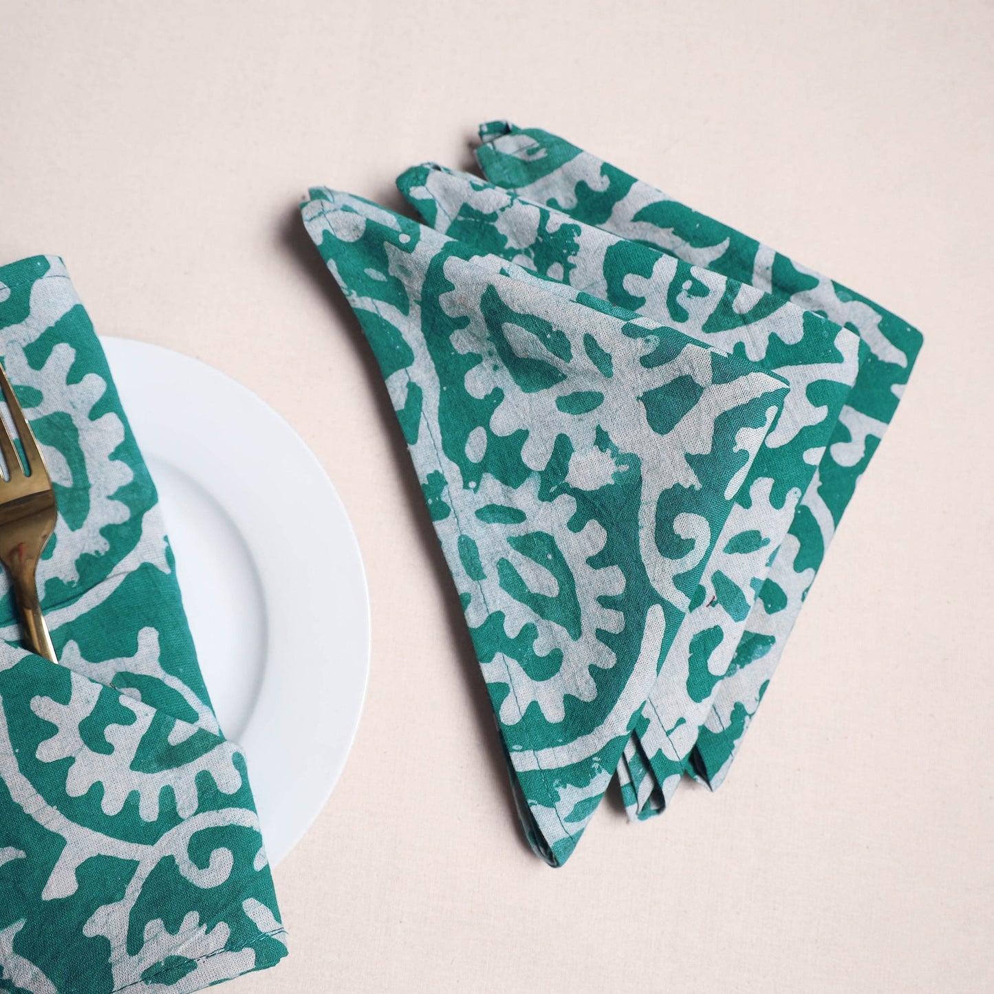 Hand block batik print table napkins (set of 4) 29